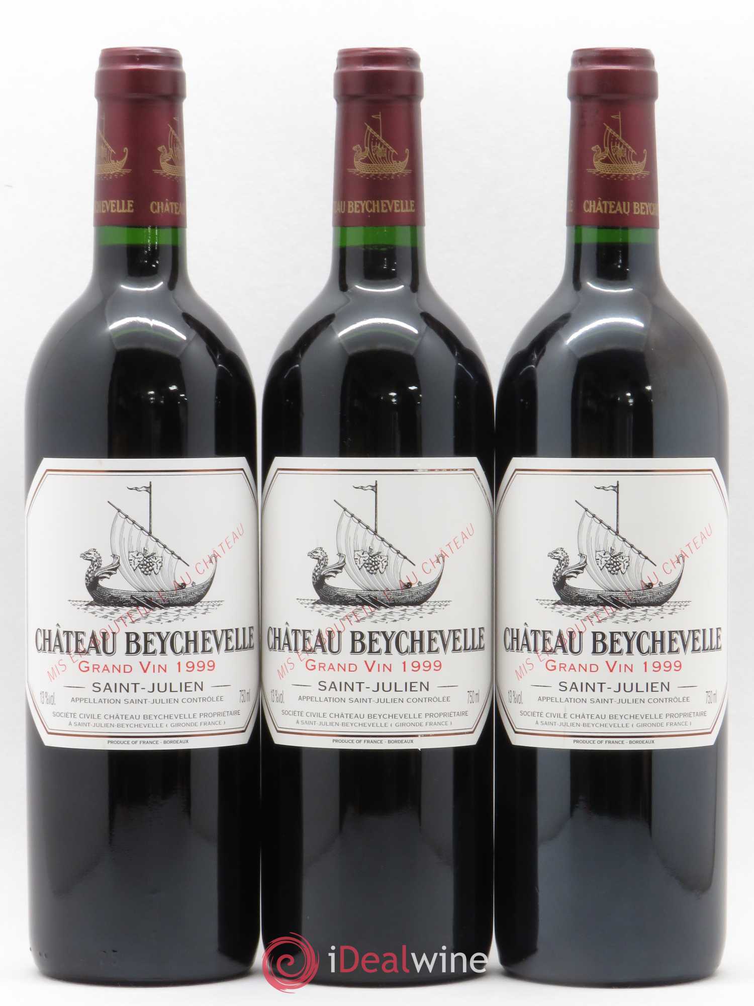 Château Beychevelle 4ème Grand Cru Classé 1999 - Lot de 3 bouteilles - 0