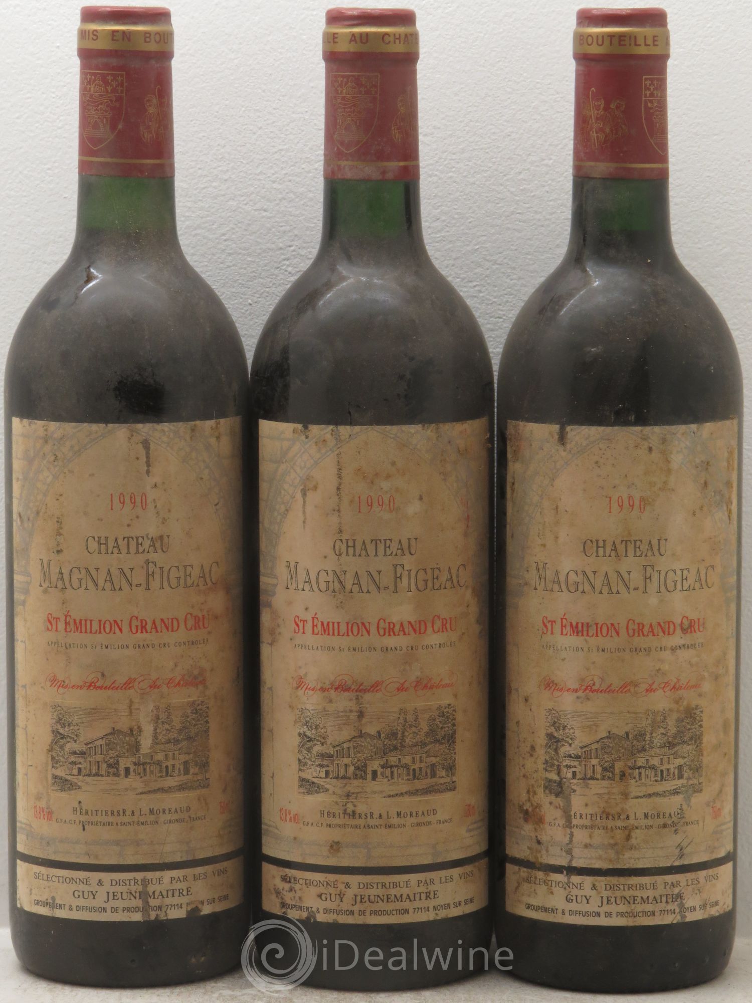 Château Magnan Figeac 1990 - Lot de 3 bouteilles - 0