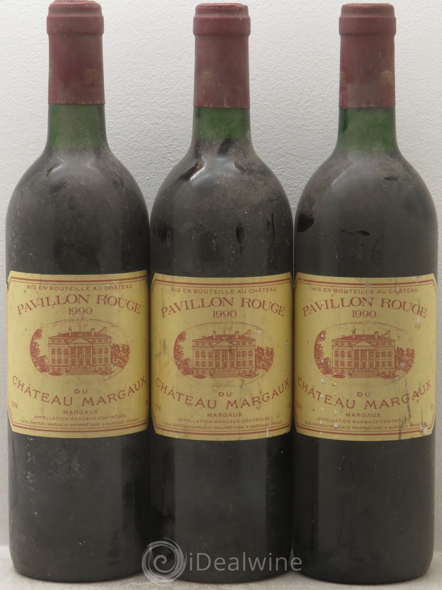 Pavillon Rouge du Château Margaux Second Vin 1990 - Lot de 3 bouteilles - 0