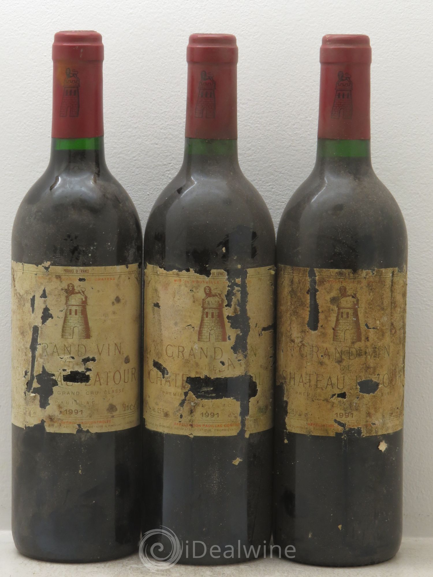Château Latour 1er Grand Cru Classé 1991 - Lot de 3 bouteilles - 0