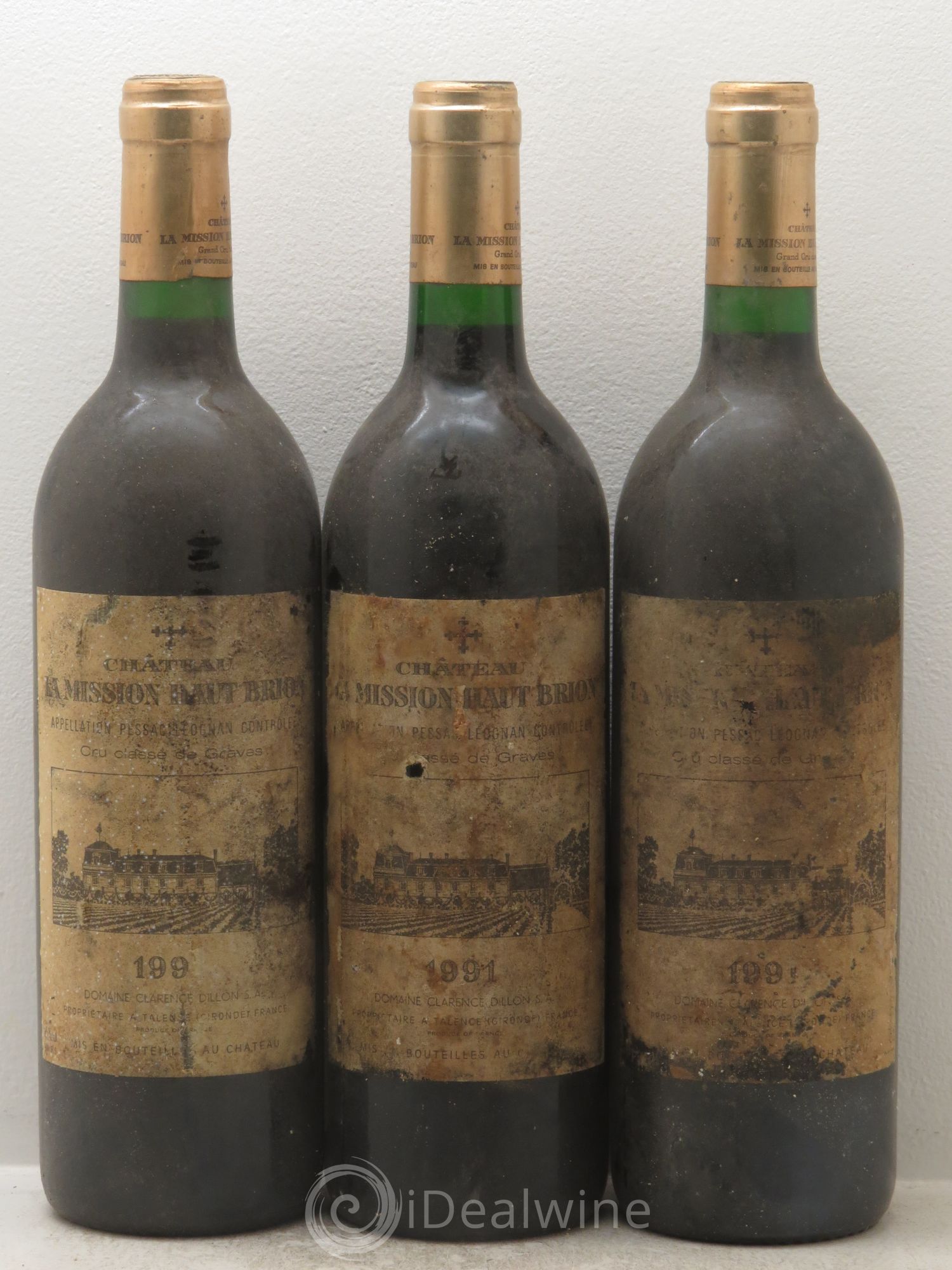 Château la Mission Haut-Brion Cru Classé de Graves 1991 - Lot de 3 bouteilles - 0