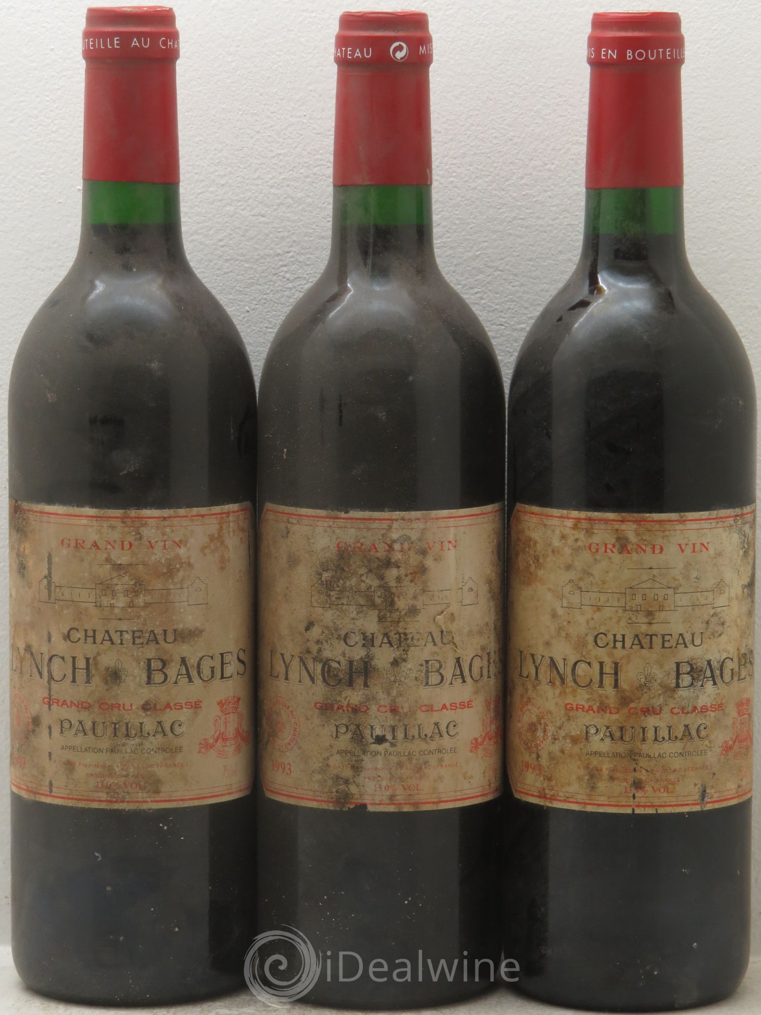 Château Lynch Bages 5ème Grand Cru Classé 1993 - Lot de 3 bouteilles - 0