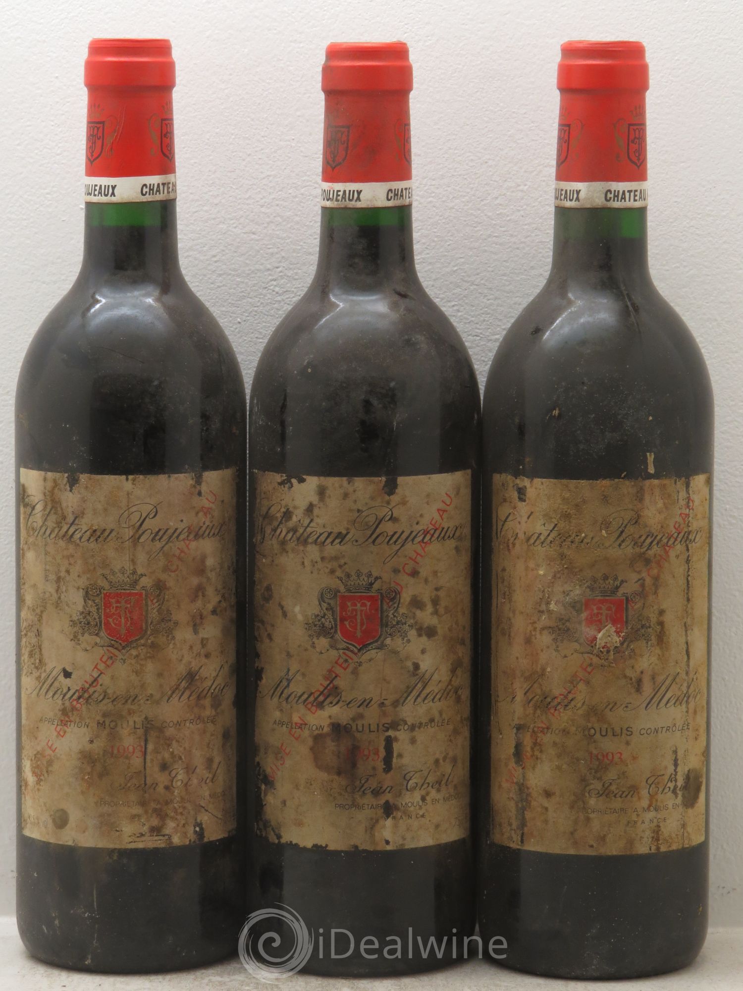 Château Poujeaux 1993 - Lot de 3 bouteilles - 0