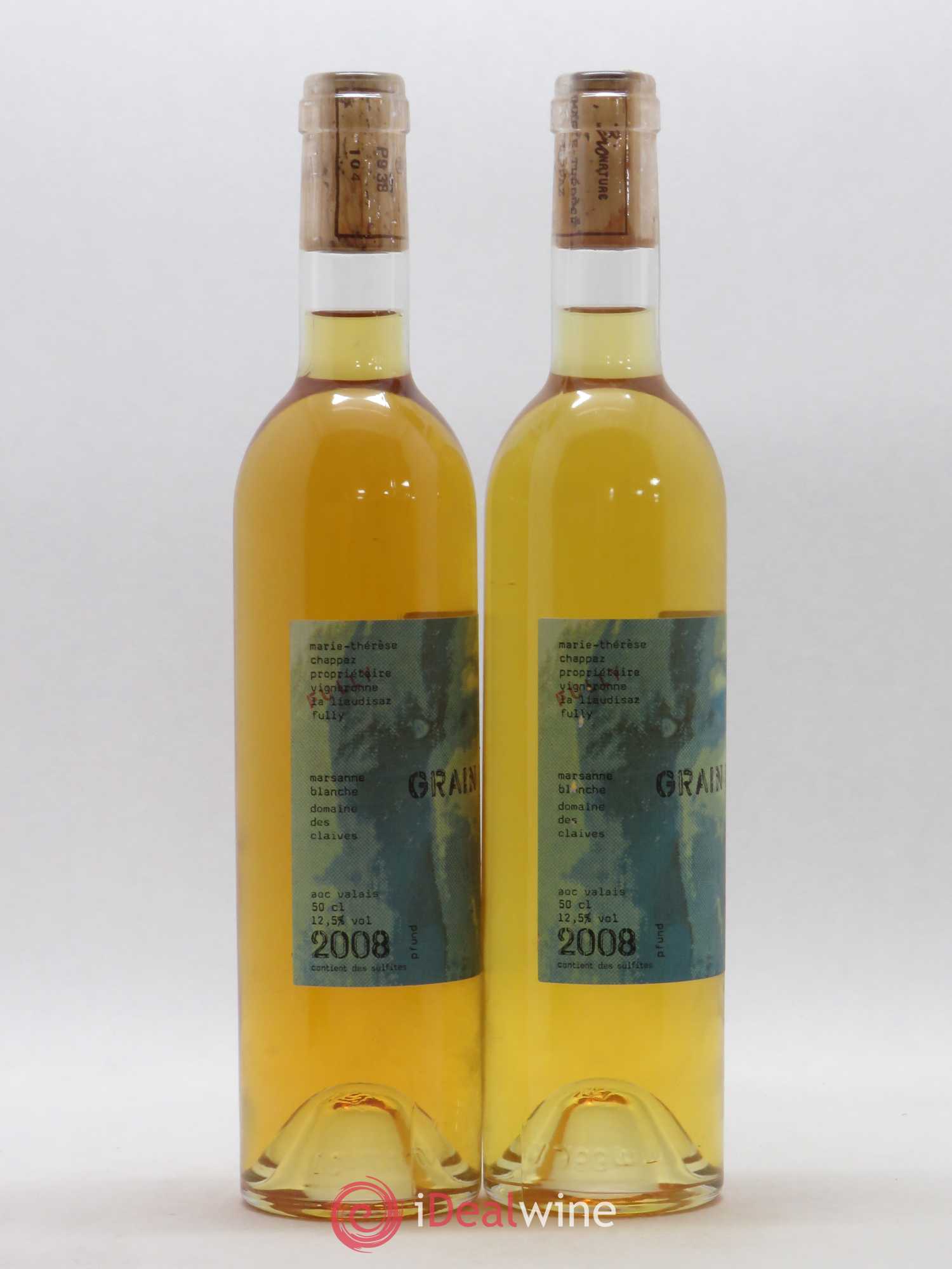Valais Grain Noble Marsanne Blanche Marie-Thérèse Chappaz - Domaine Les Claives 2008 - Lotto di 2 bottiglie - 1