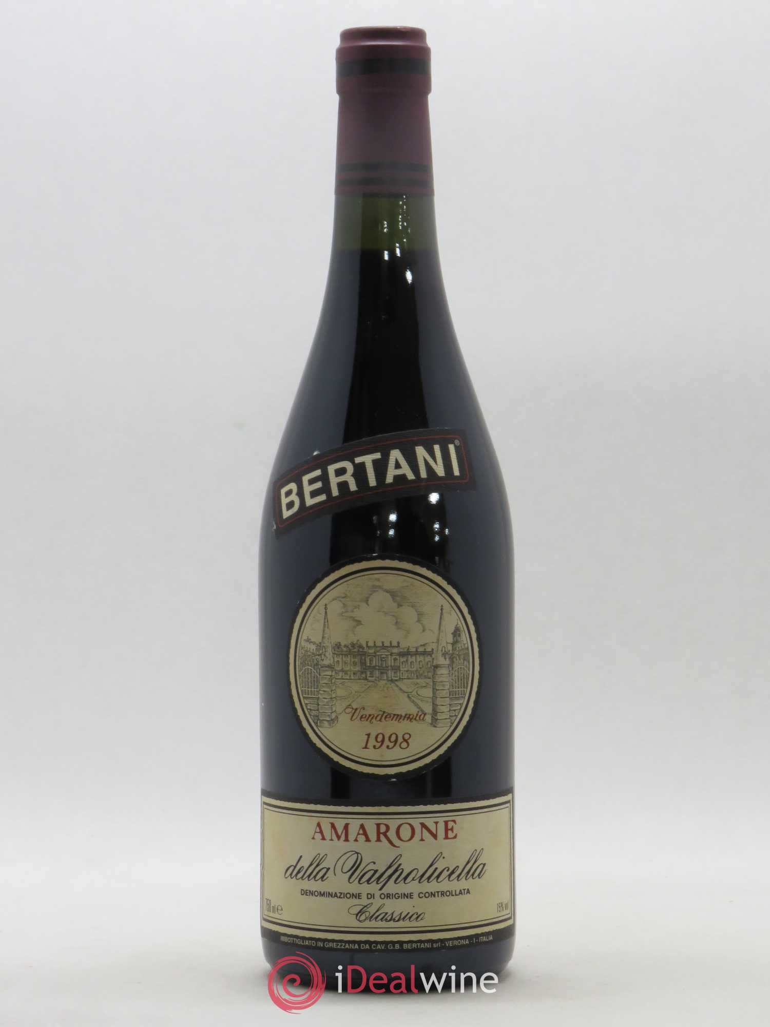 Amarone della Valpolicella DOC Classico Bertani 1998 - Lot de 1 bouteille - 0