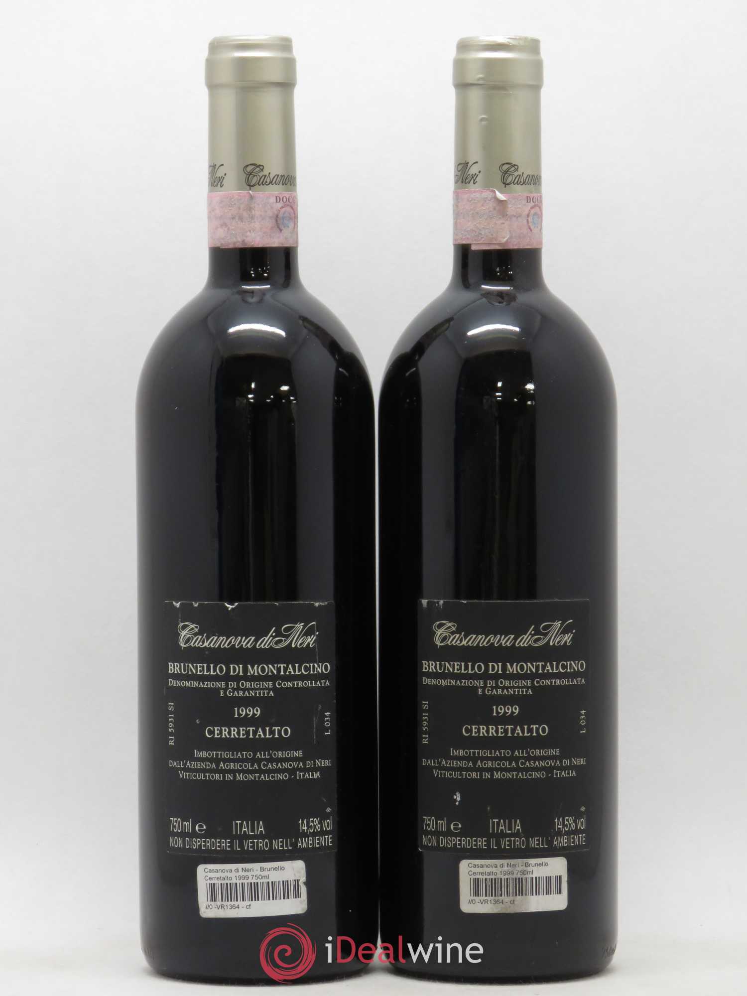 Brunello di Montalcino Cerretalto Casanova di Neri 1999 - Lot de 2 bouteilles - 1