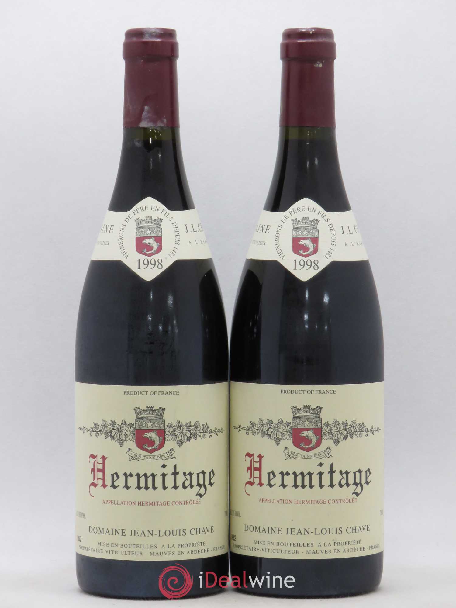 Hermitage Jean-Louis Chave 1998 - Lot de 2 bouteilles - 0