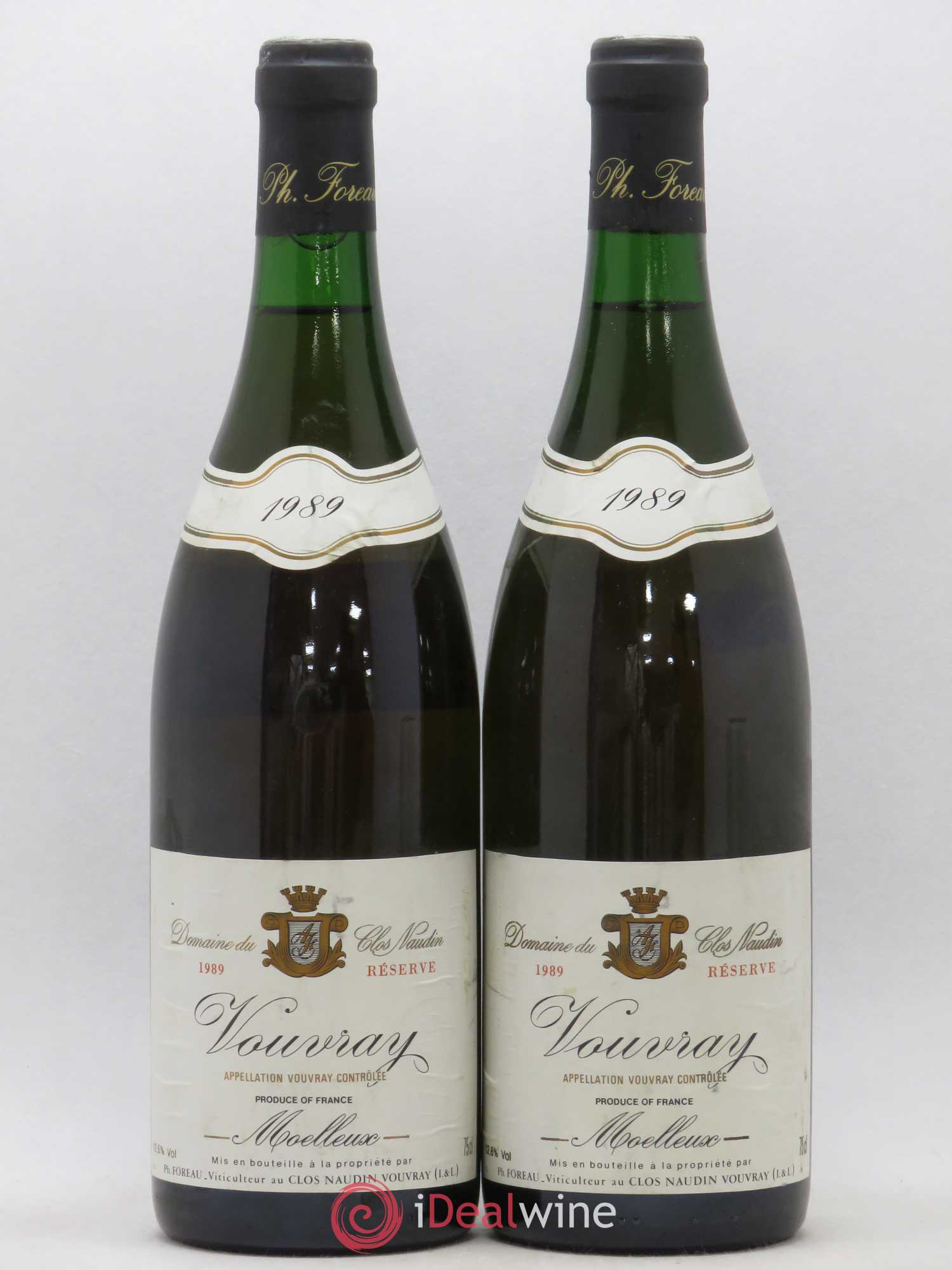 Vouvray Moelleux Réserve Clos Naudin - Philippe Foreau 1989 - Lotto di 2 bottiglie - 0