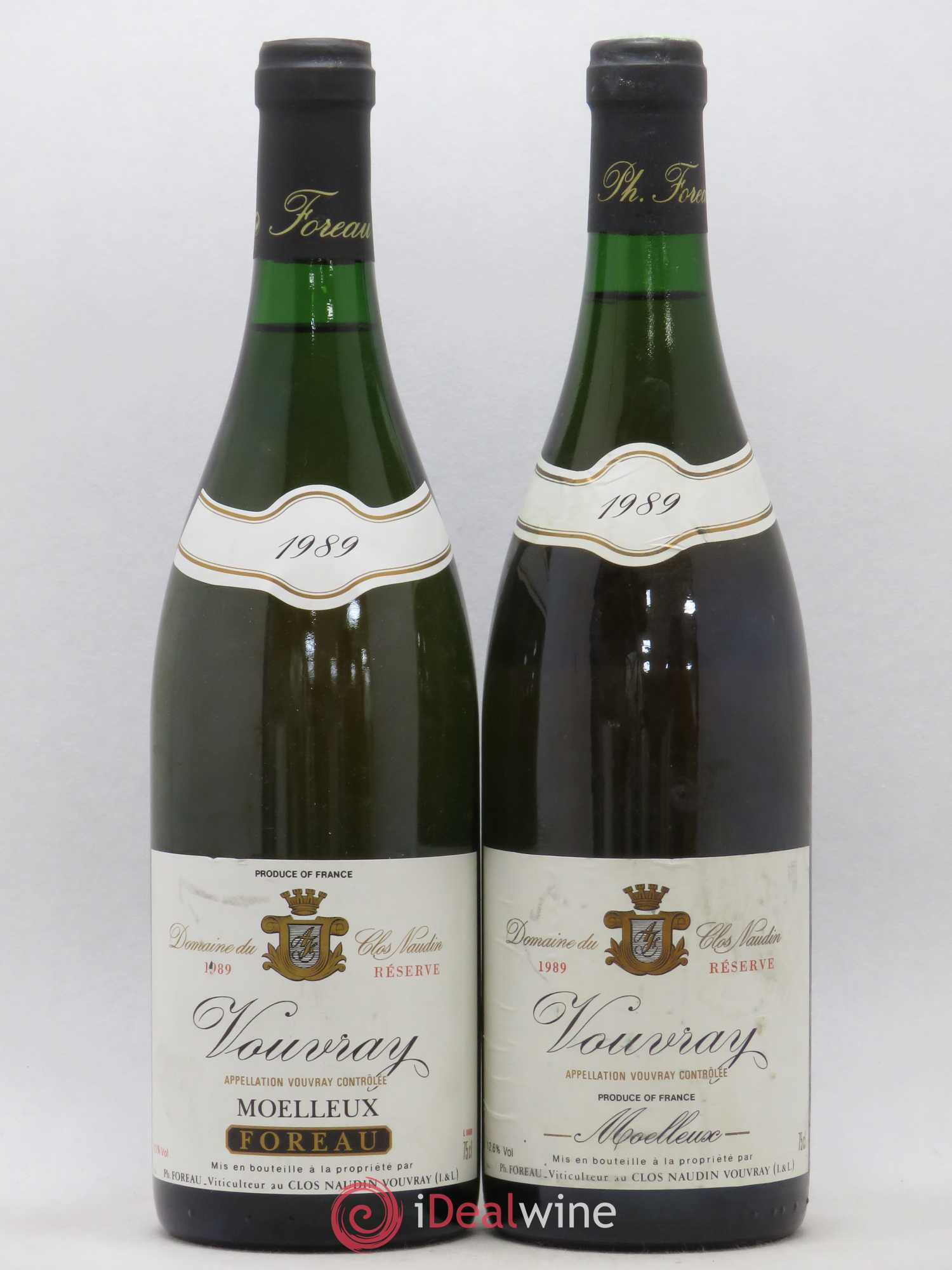 Vouvray Moelleux Réserve Clos Naudin - Philippe Foreau 1989 - Lotto di 2 bottiglie - 0