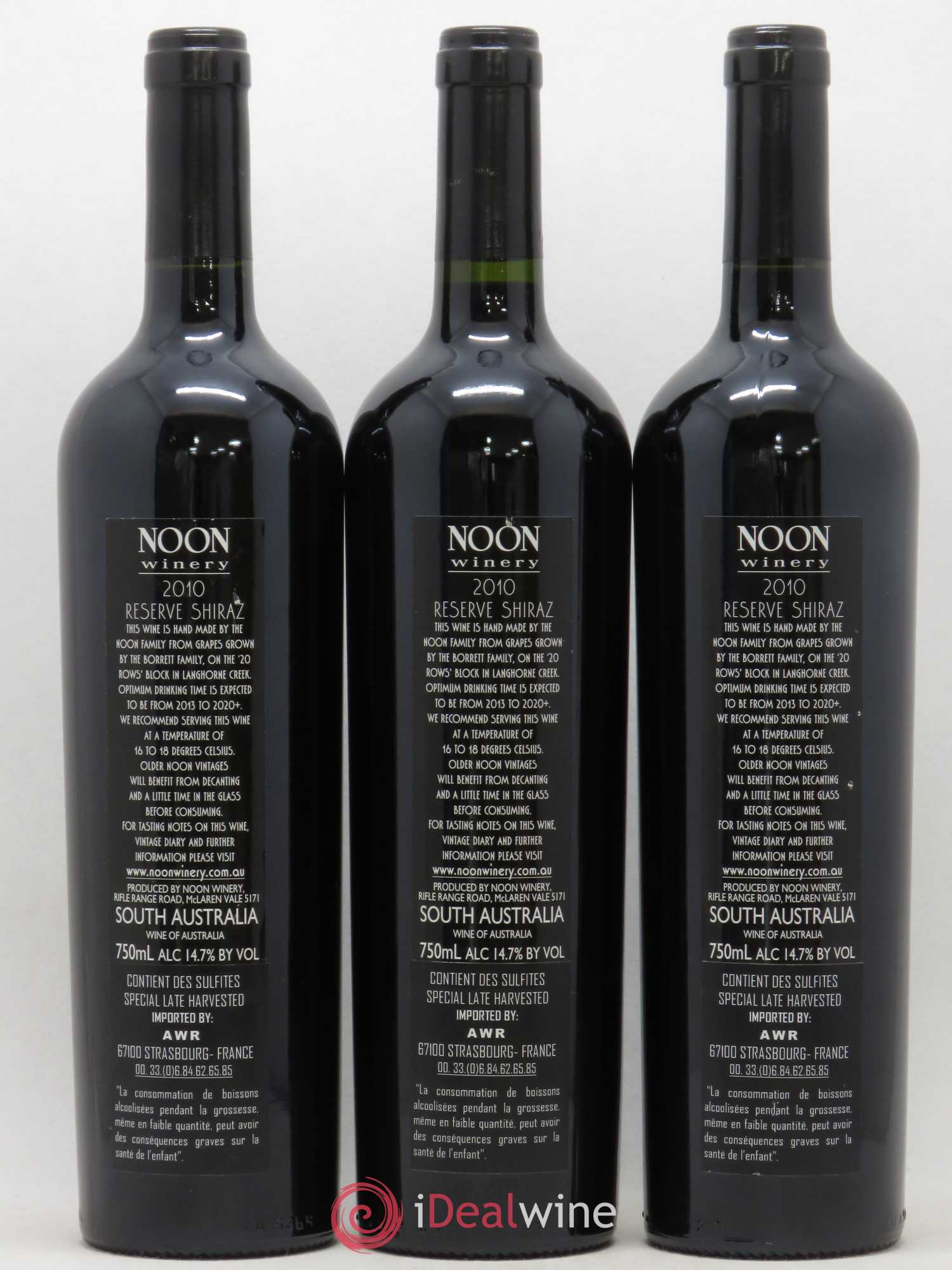 Australie Noon Reserve Shiraz 2010 - Lot de 3 bouteilles - 1