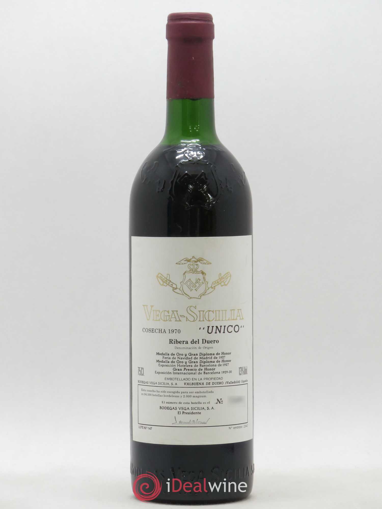 Ribera Del Duero DO Vega Sicilia Unico Famille Alvarez 1970 - Lot de 1 bouteille - 0