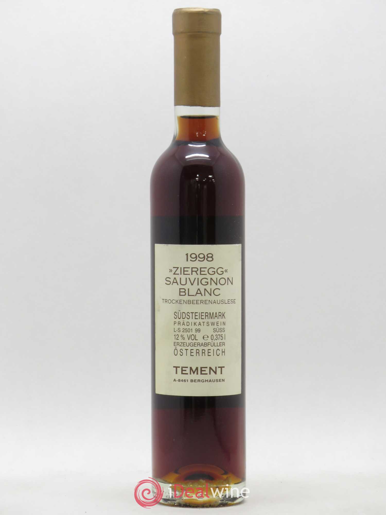 Autriche Zieregg Sauvignon Blanc Trockenbeerenauslese Tement 1998 - Posten von 1 Demi-Flasche - 1