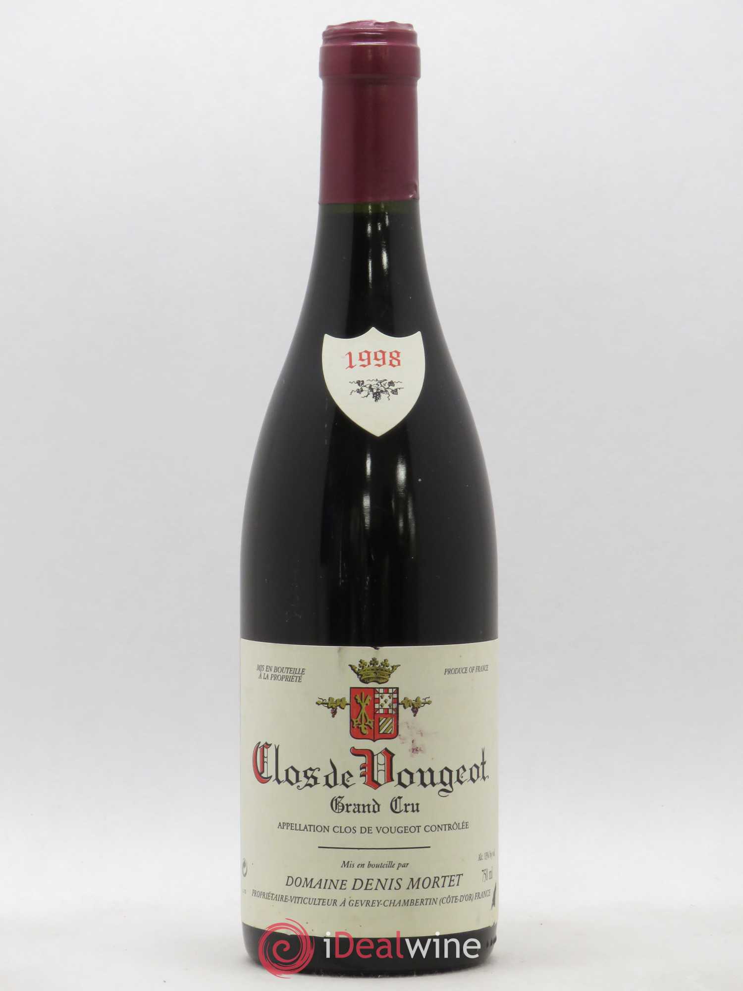 Clos de Vougeot Grand Cru Denis Mortet (Domaine) 1998 - Lot de 1 bouteille - 0