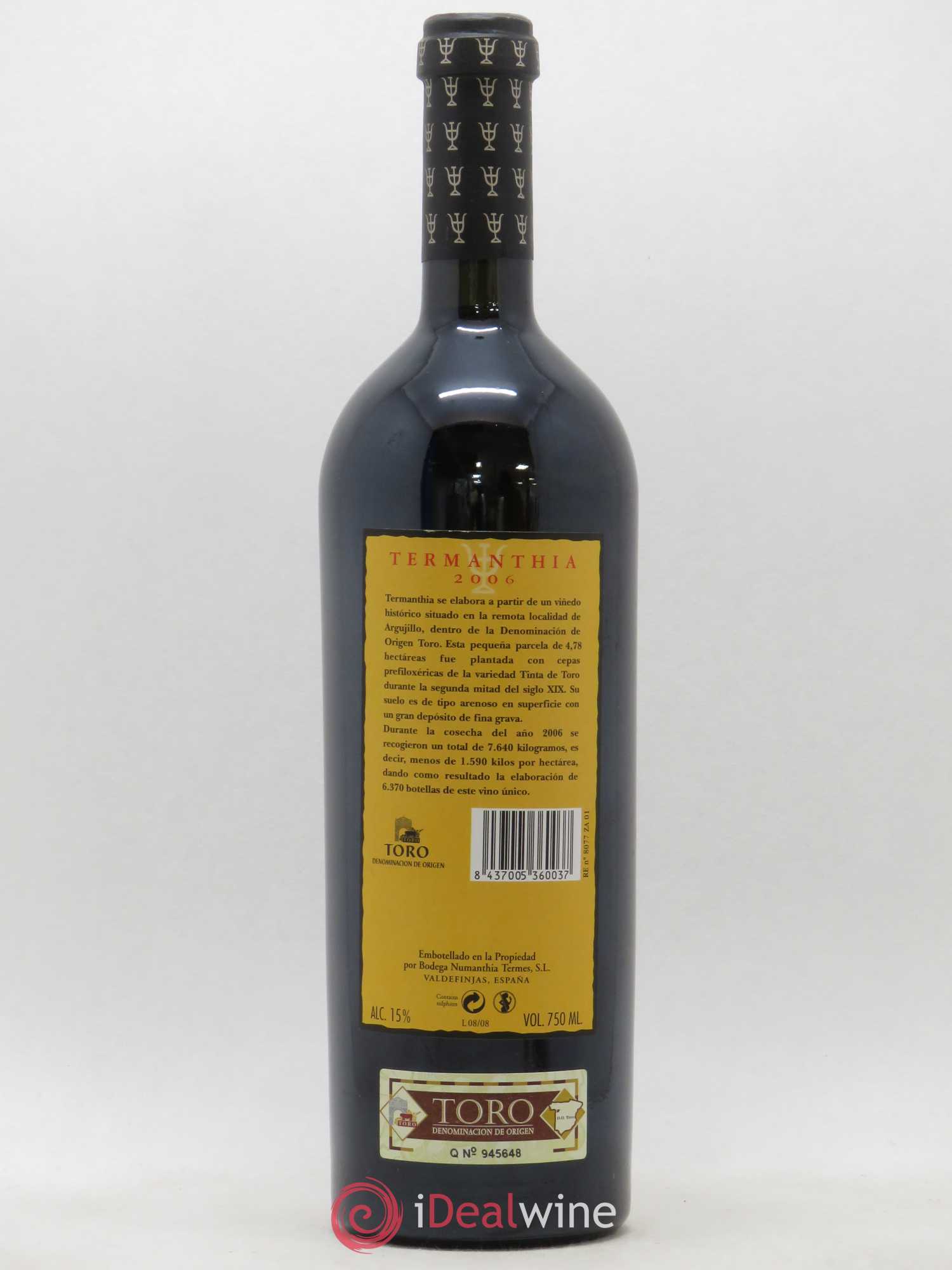 Toro DO Bodega Numanthia Termanthia 2006 - Lot de 1 bouteille - 1