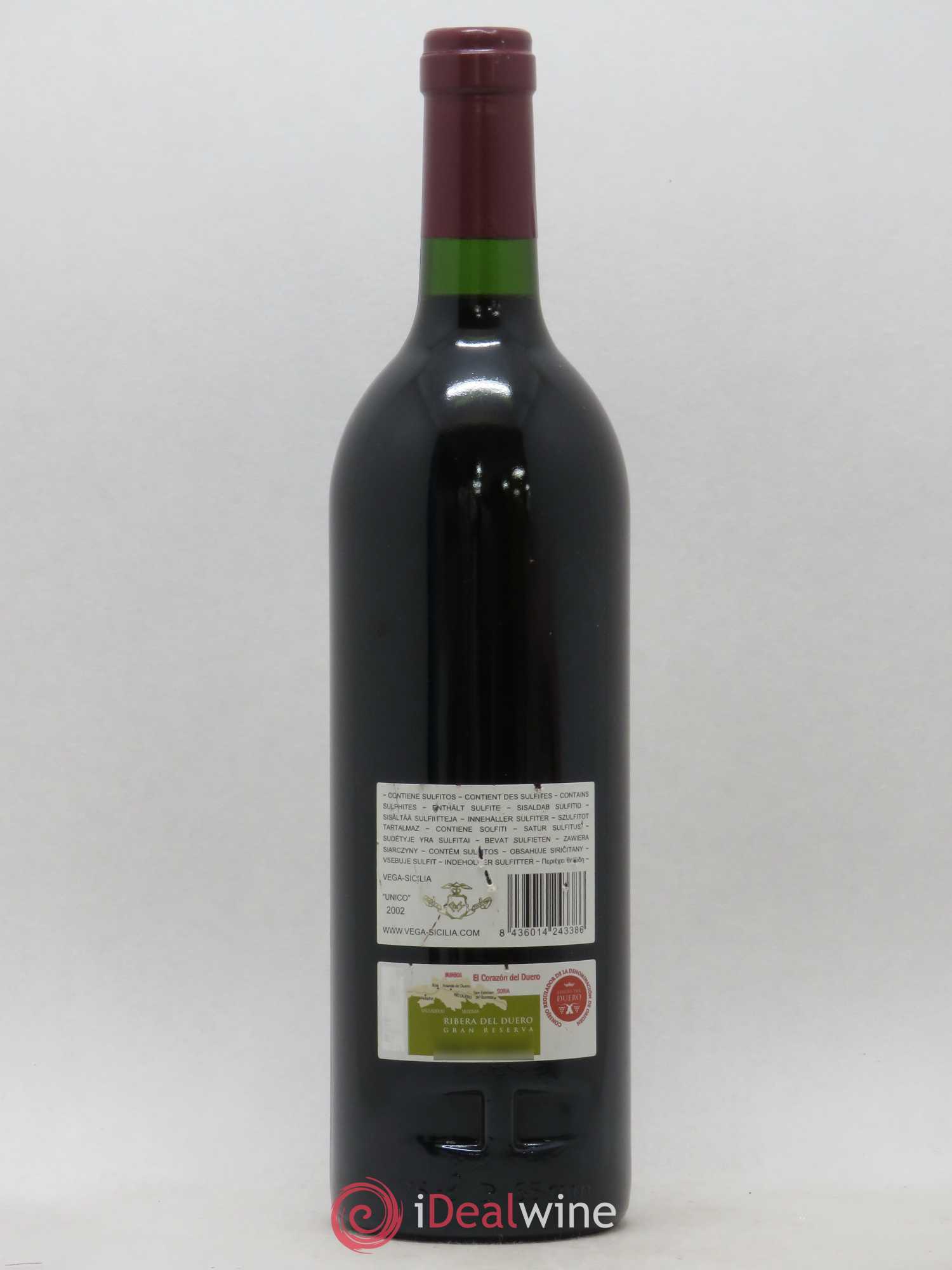 Ribera Del Duero DO Vega Sicilia Unico Famille Alvarez 2002 - Lot de 1 bouteille - 1