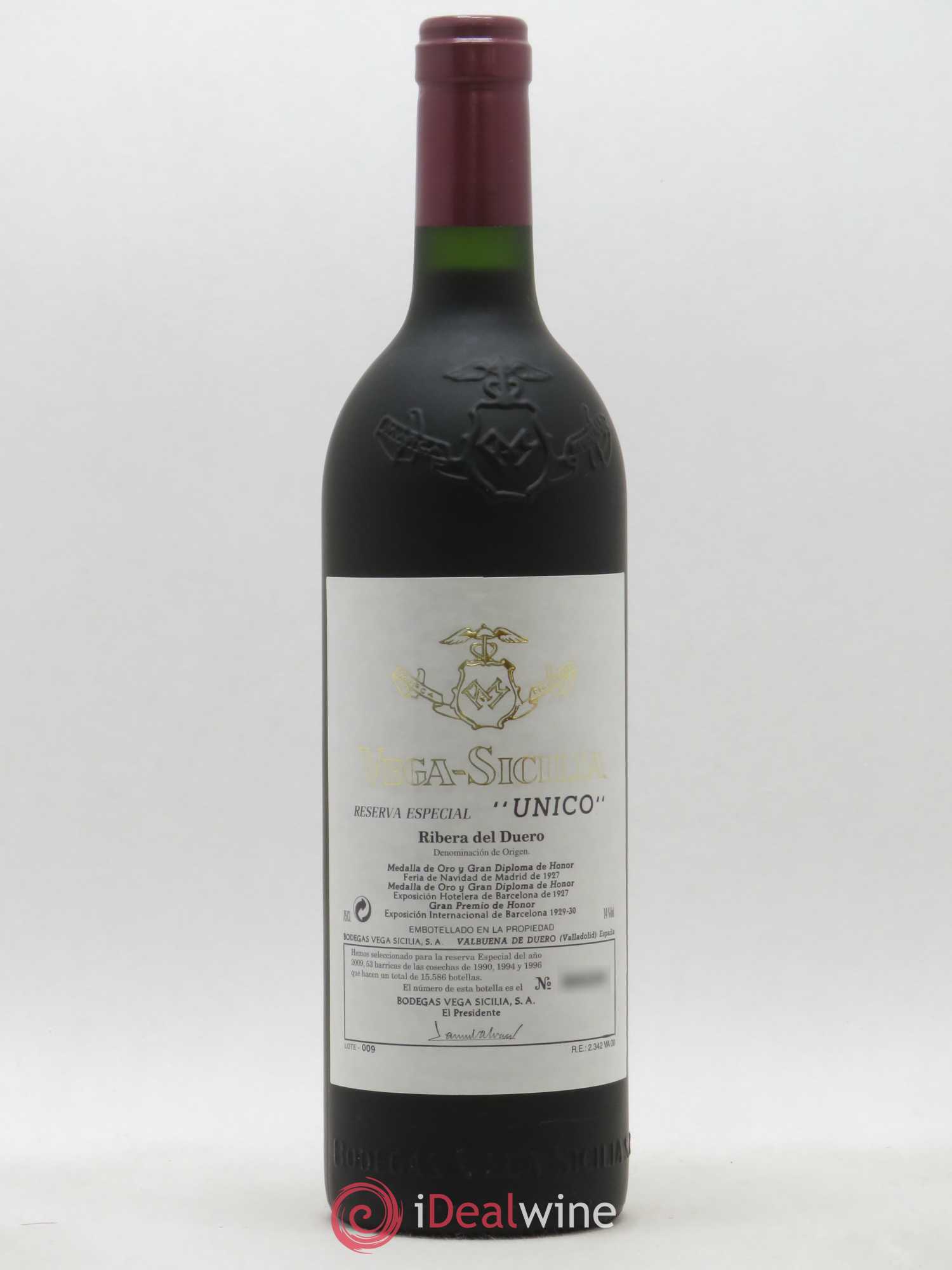Ribera Del Duero Vega Sicilia Unico Reserva Especial Famille Alvarez 1990-1994-1996 - Posten von 1 Flasche - 0