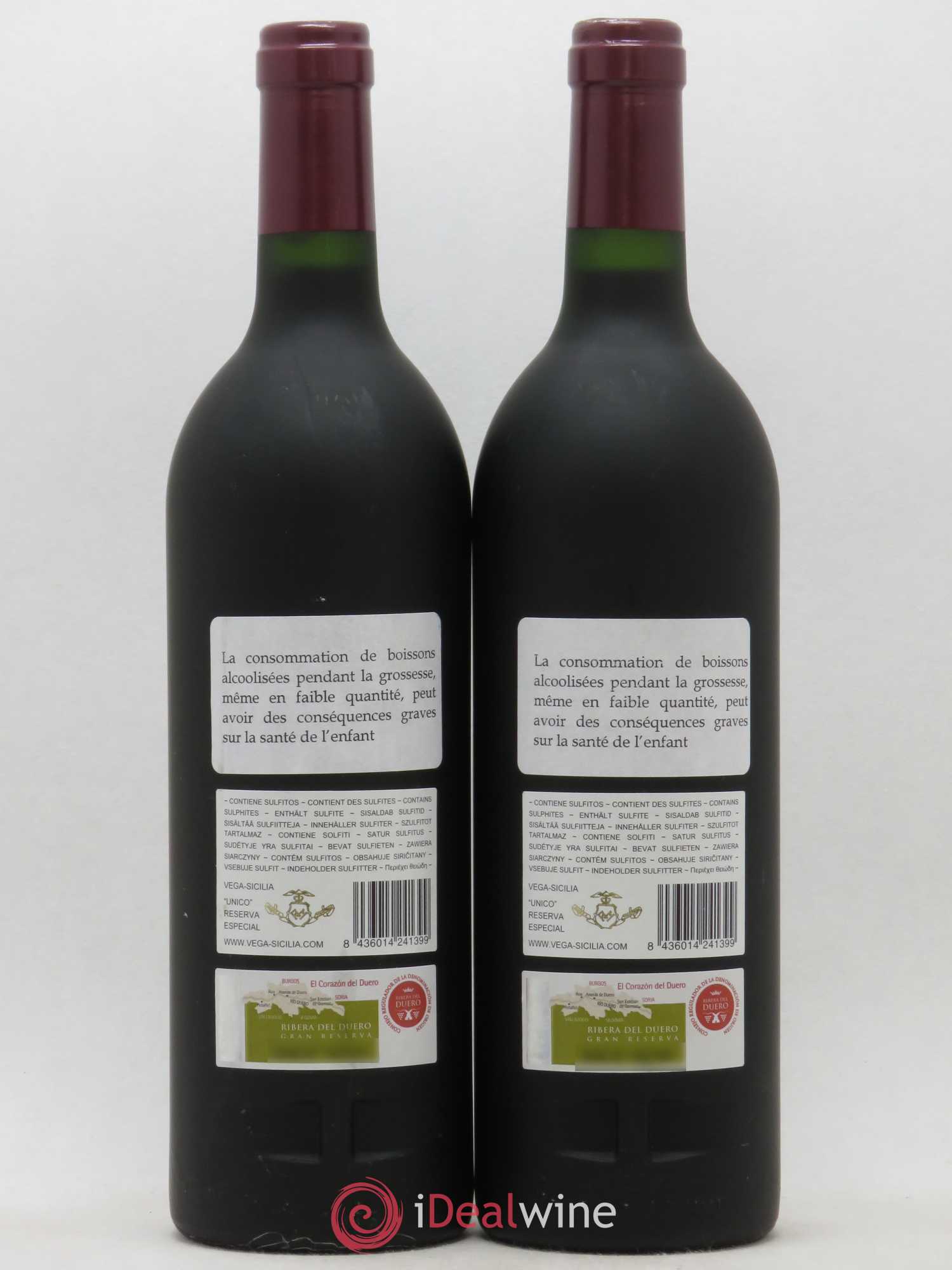 Ribera Del Duero Vega Sicilia Unico Reserva Especial Famille Alvarez 1991-1994-1998 - Lot de 2 bouteilles - 1