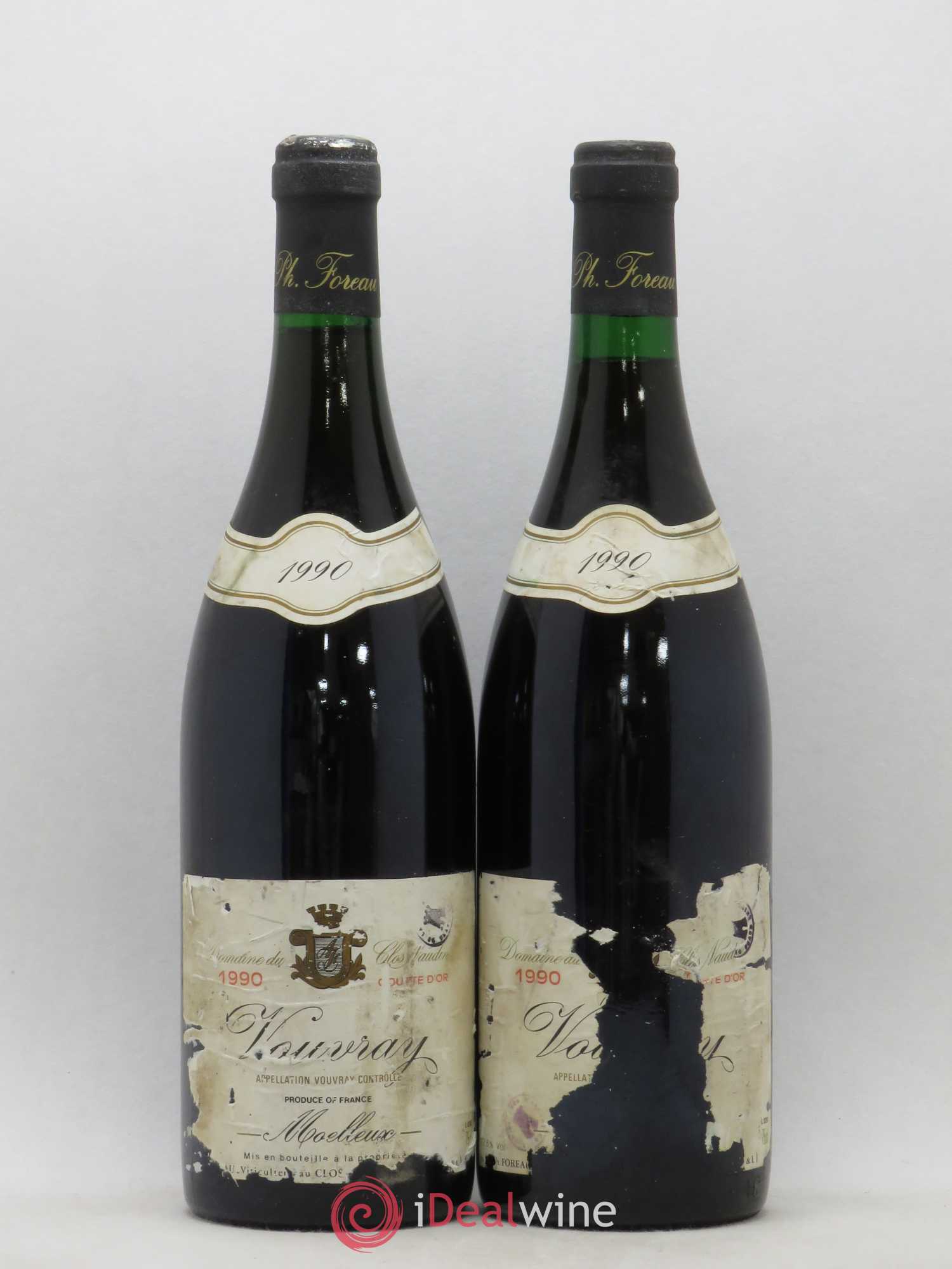 Vouvray Goutte d'Or Clos Naudin - Philippe Foreau (senza prezzo di riserva) 1990 - Lotto di 2 bottiglie - 0