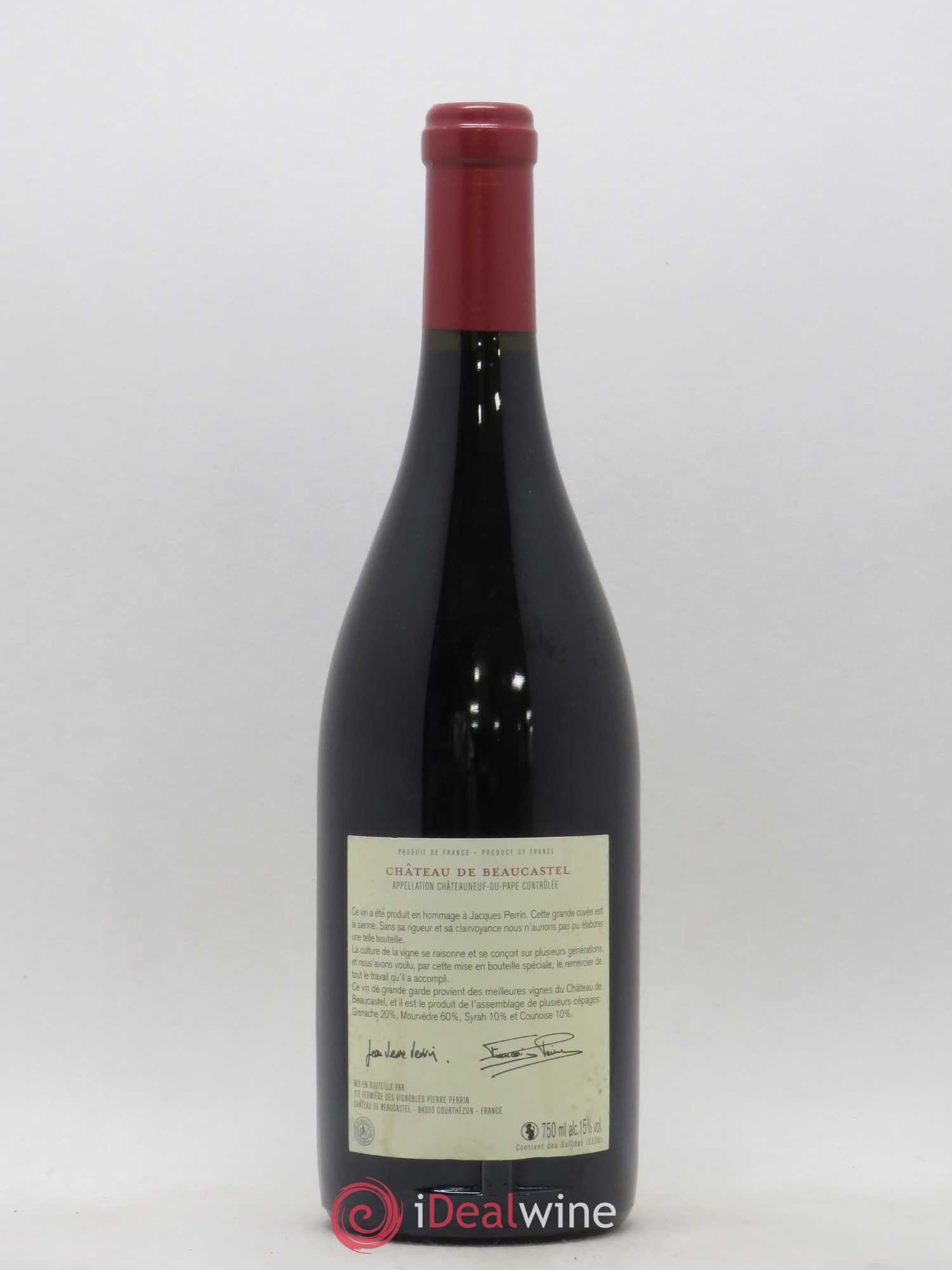 Châteauneuf-du-Pape Château de Beaucastel Hommage à Jacques Perrin Famille Perrin 2009 - Lot de 1 bouteille - 1