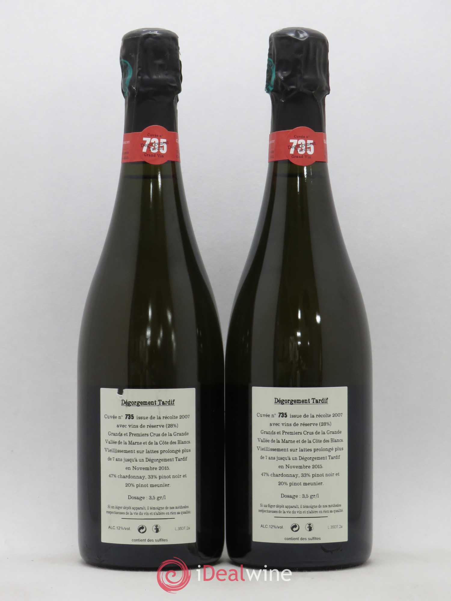 Cuvée 735 DT (Dégorgement Tardif) Extra-Brut Jacquesson - Lot de 2 bouteilles - 1