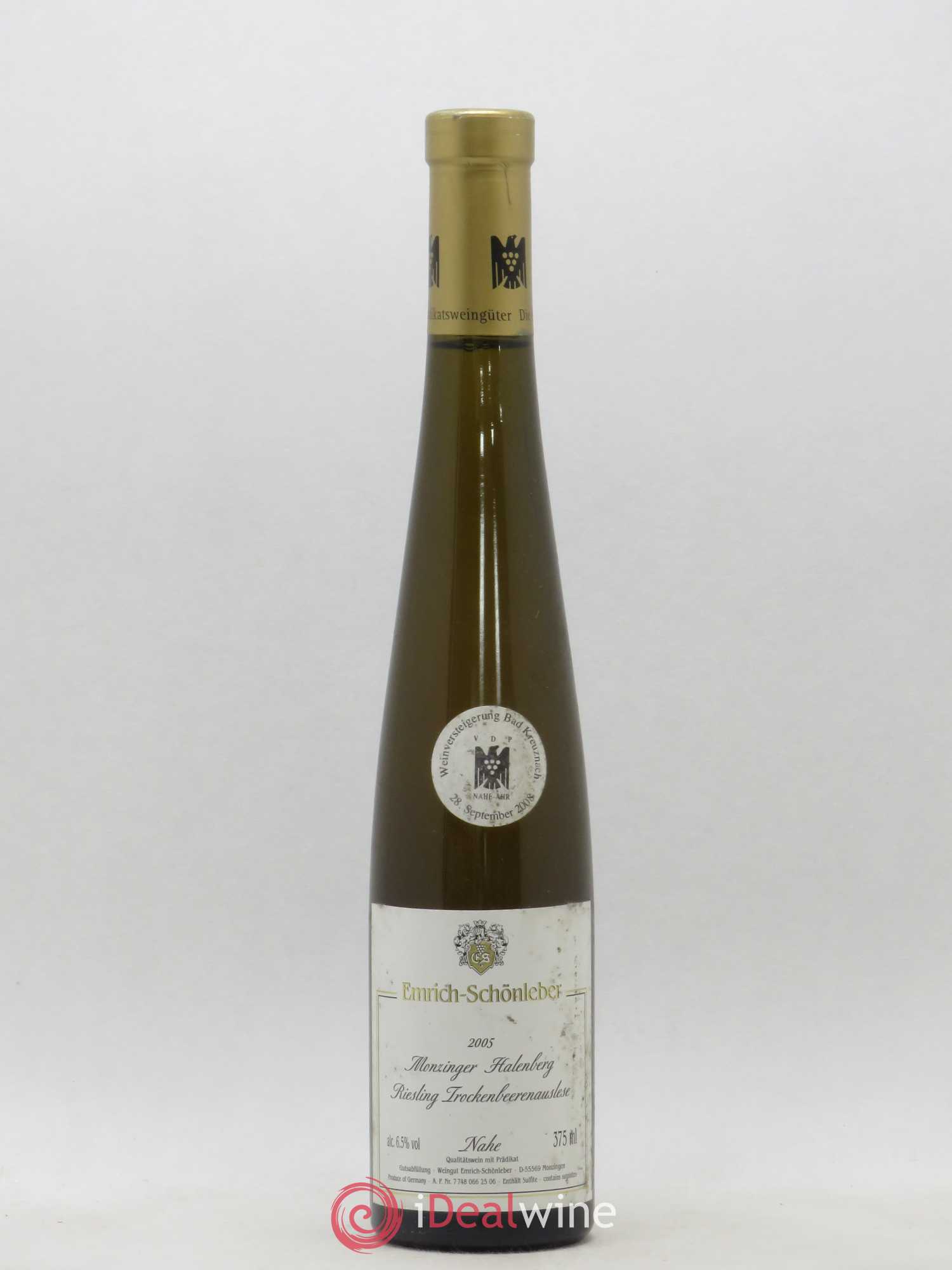 Riesling Nahe Monziger Halenberg Trockenbeerenauslese Emrich Schonleber 2005 - Posten von 1 Demi-Flasche - 0