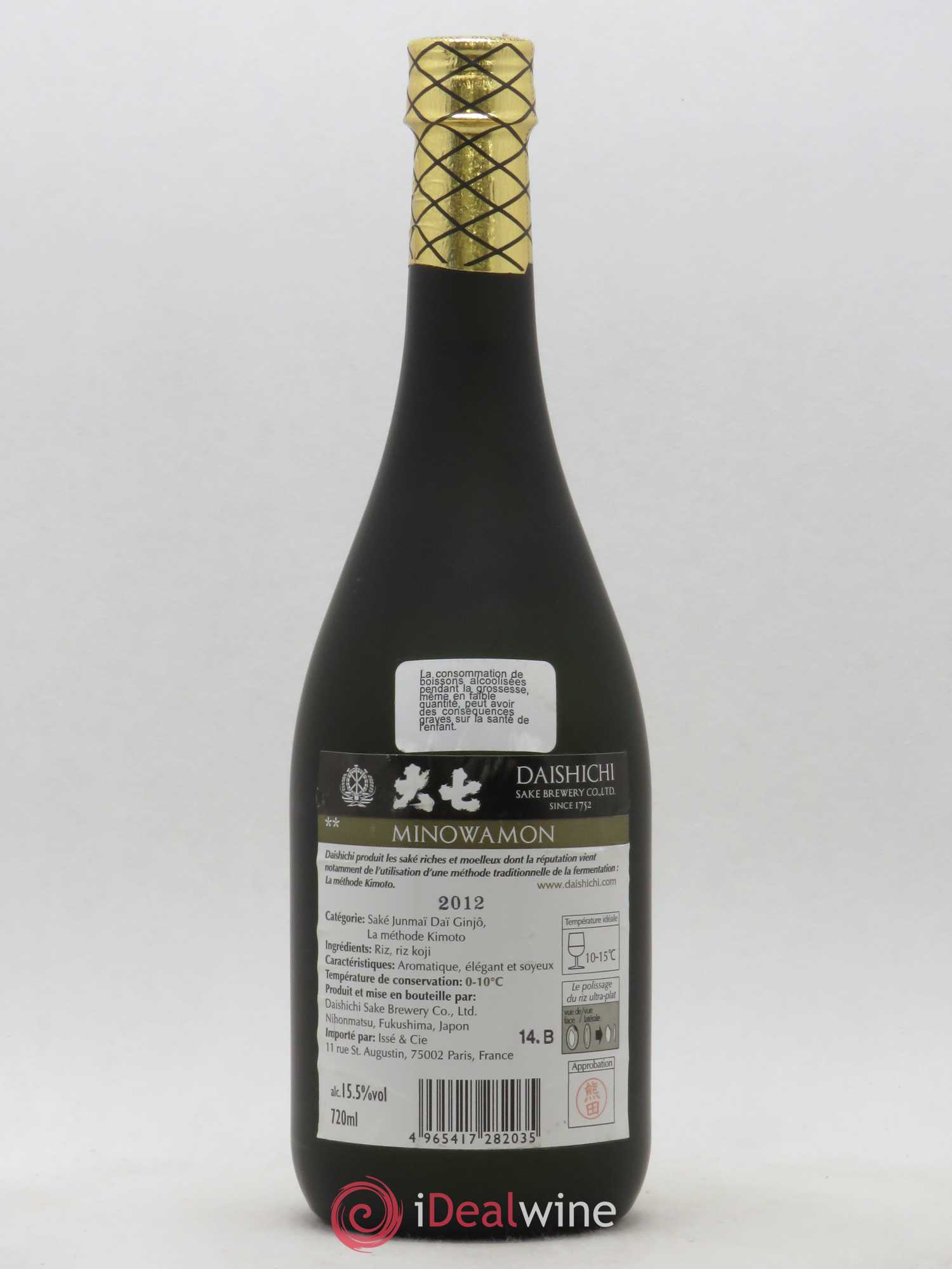 Saké Junmaï Daï Ginjô Minowamon Daishichi 2012 - Posten von 1 Flasche - 1