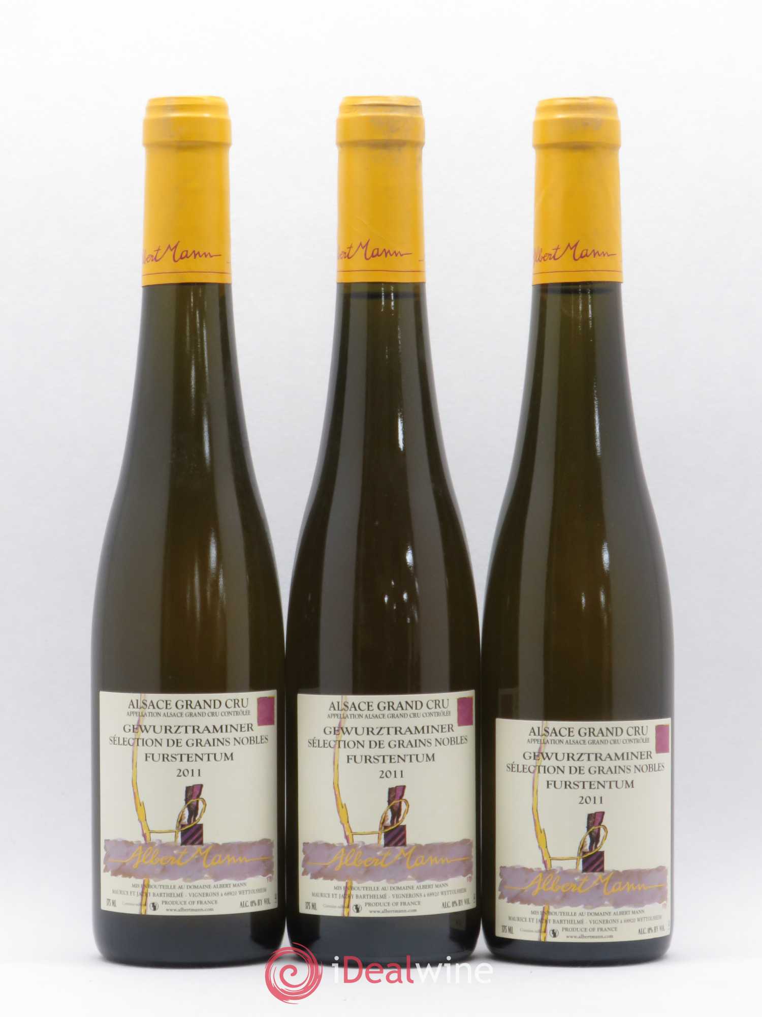 Alsace Gewurztraminer Sélection de Grains Nobles Grand Cru Furstentum Albert Mann 2011 - Posten von 3 Demi-Flaschen - 0