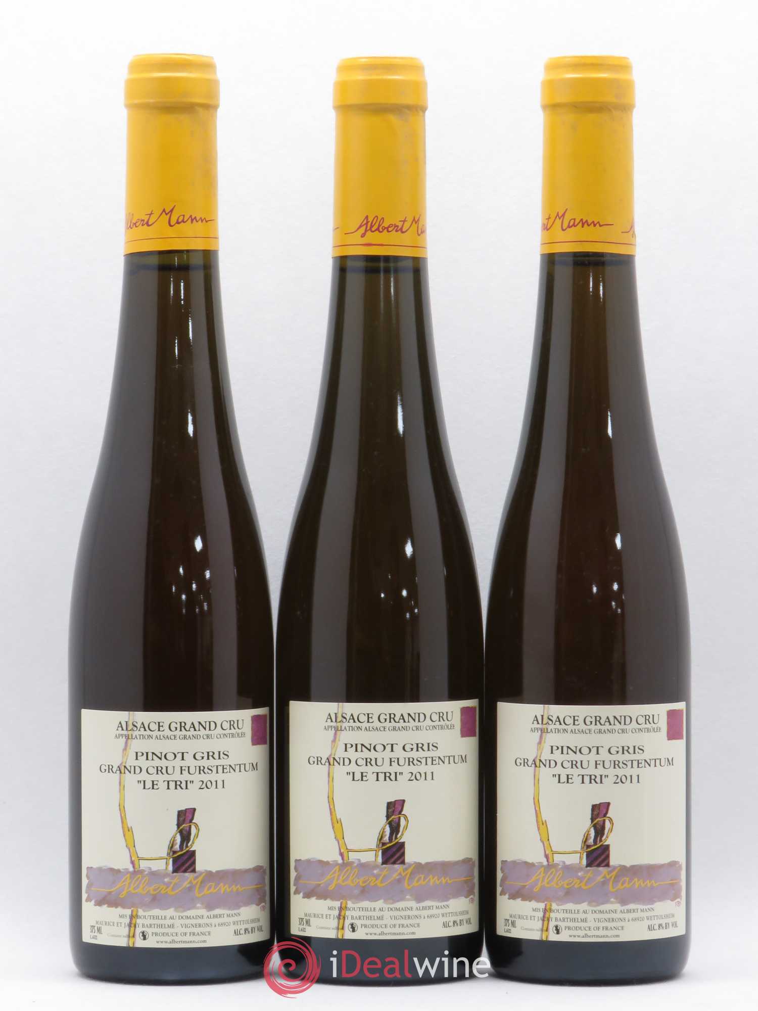 Alsace Pinot Gris Grand Cru Furstentum Le Tri Albert Mann 2011 - Posten von 3 Demi-Flaschen - 0