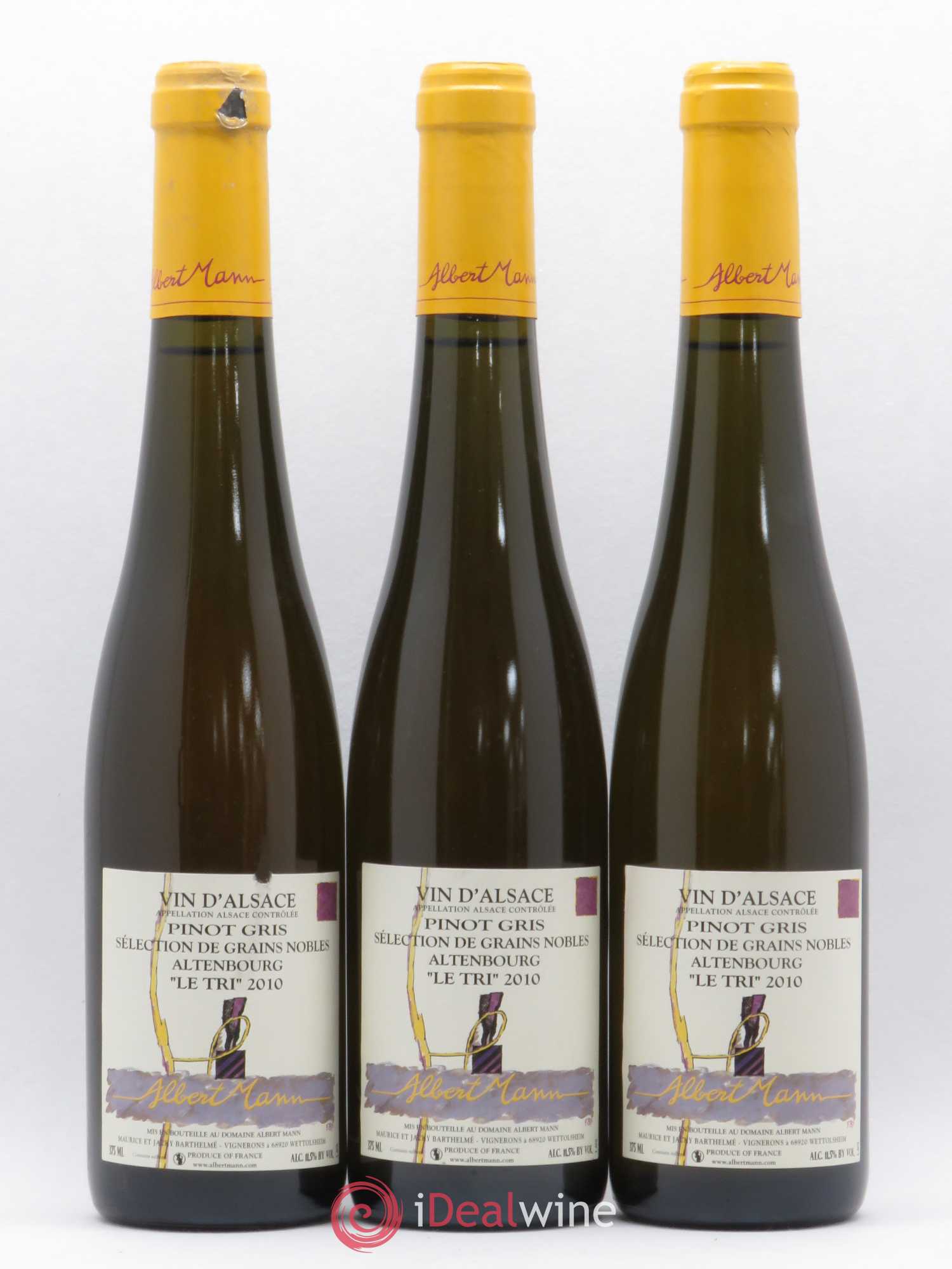 Alsace Pinot Gris Sélection de grains nobles Altenbourg Le Tri Albert Mann (senza prezzo di riserva) 2010 - Lotto di 3 mezze bottiglie - 0