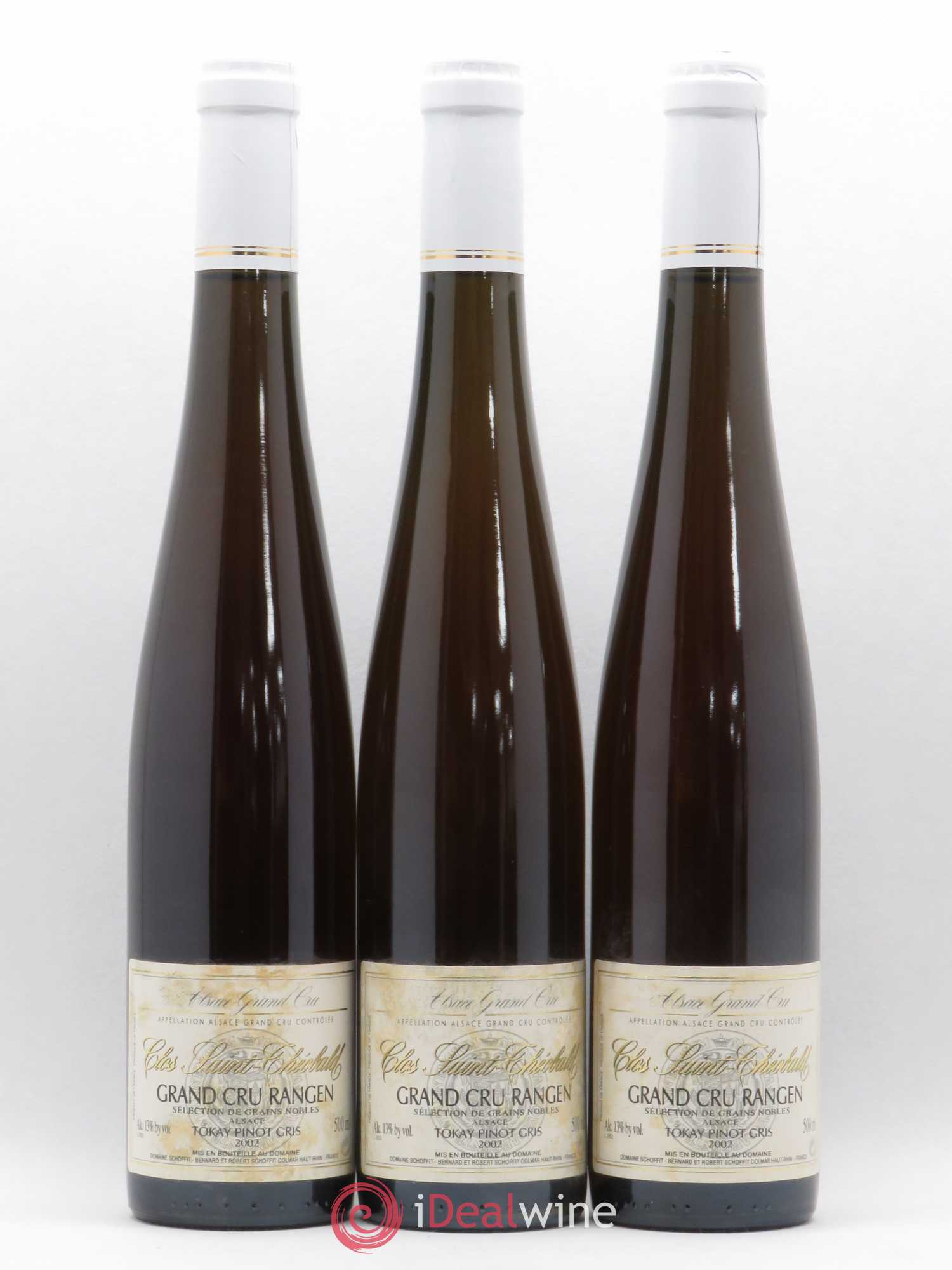 Pinot Gris (Tokay) Sélection de Grains Nobles Grand Cru Rangen Clos Saint Theobald Schoffit 2002 - Lotto di 3 bottiglie - 0