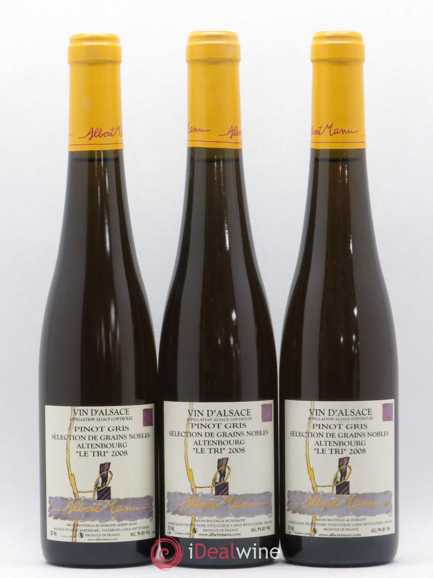 Alsace Pinot Gris Sélection de grains nobles Altenbourg Le Tri Albert Mann 2008 - Posten von 3 Demi-Flaschen - 0