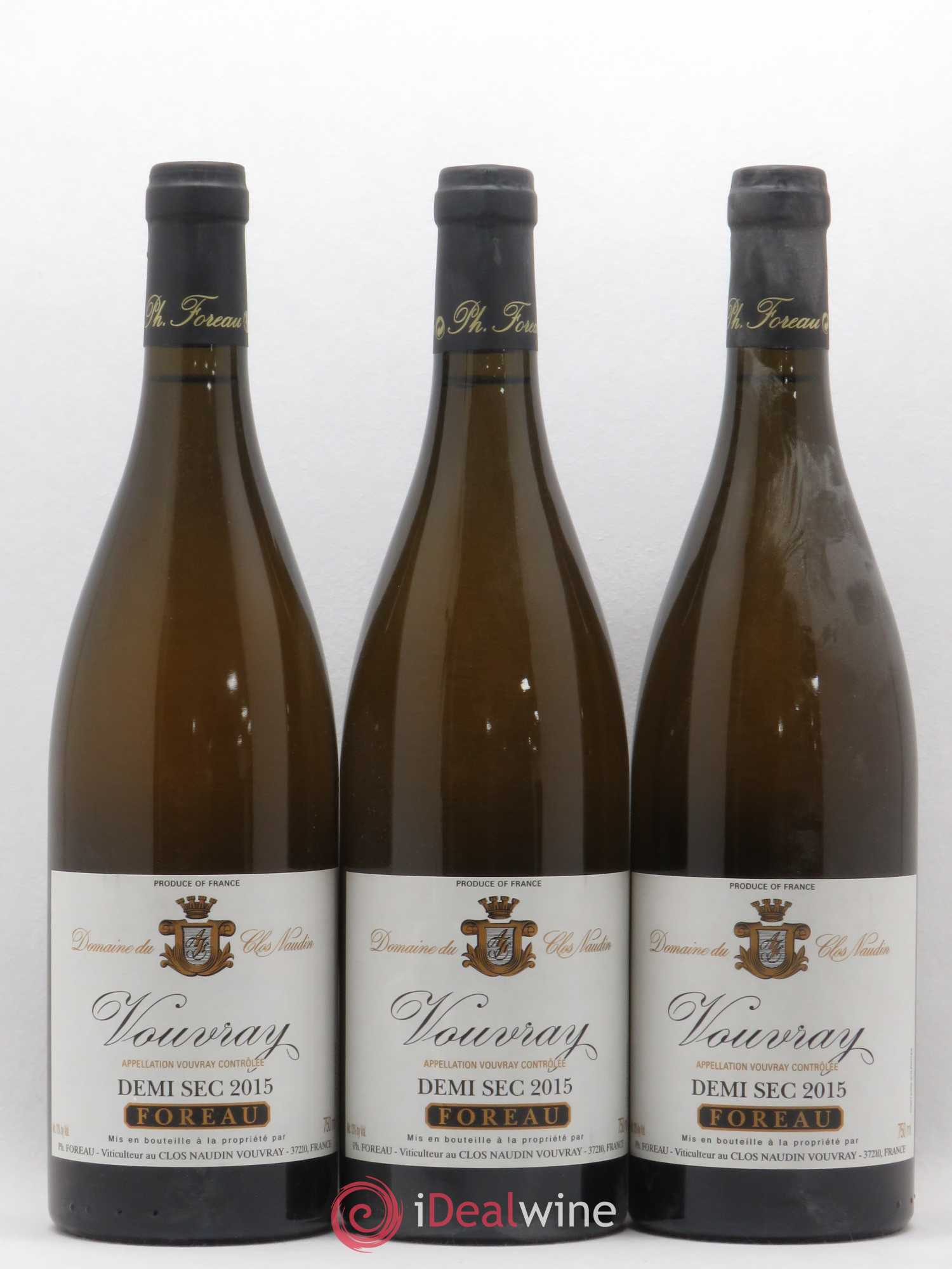 Vouvray Demi-Sec Clos Naudin - Philippe Foreau 2015 - Lot de 3 bouteilles - 0