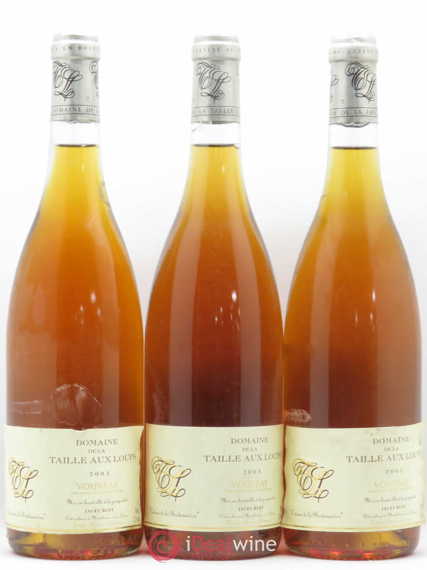 Vouvray Coteaux de la Bretonnière Domaine de la Taille aux Loups Jacky Blot 2003 - Lotto di 3 bottiglie - 0