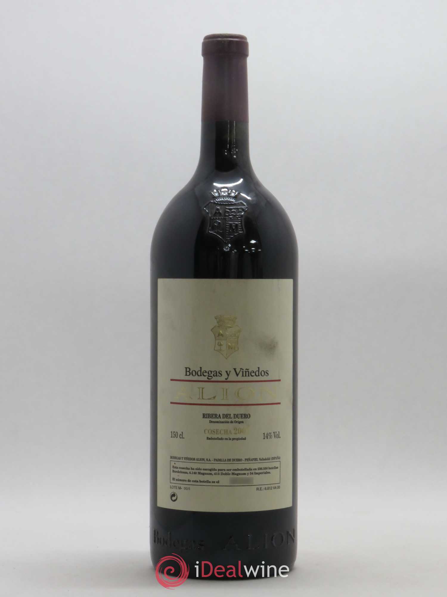 Ribera Del Duero DO Vega Sicilia Alion Famille Alvarez 2007 - Lot de 1 magnum - 0