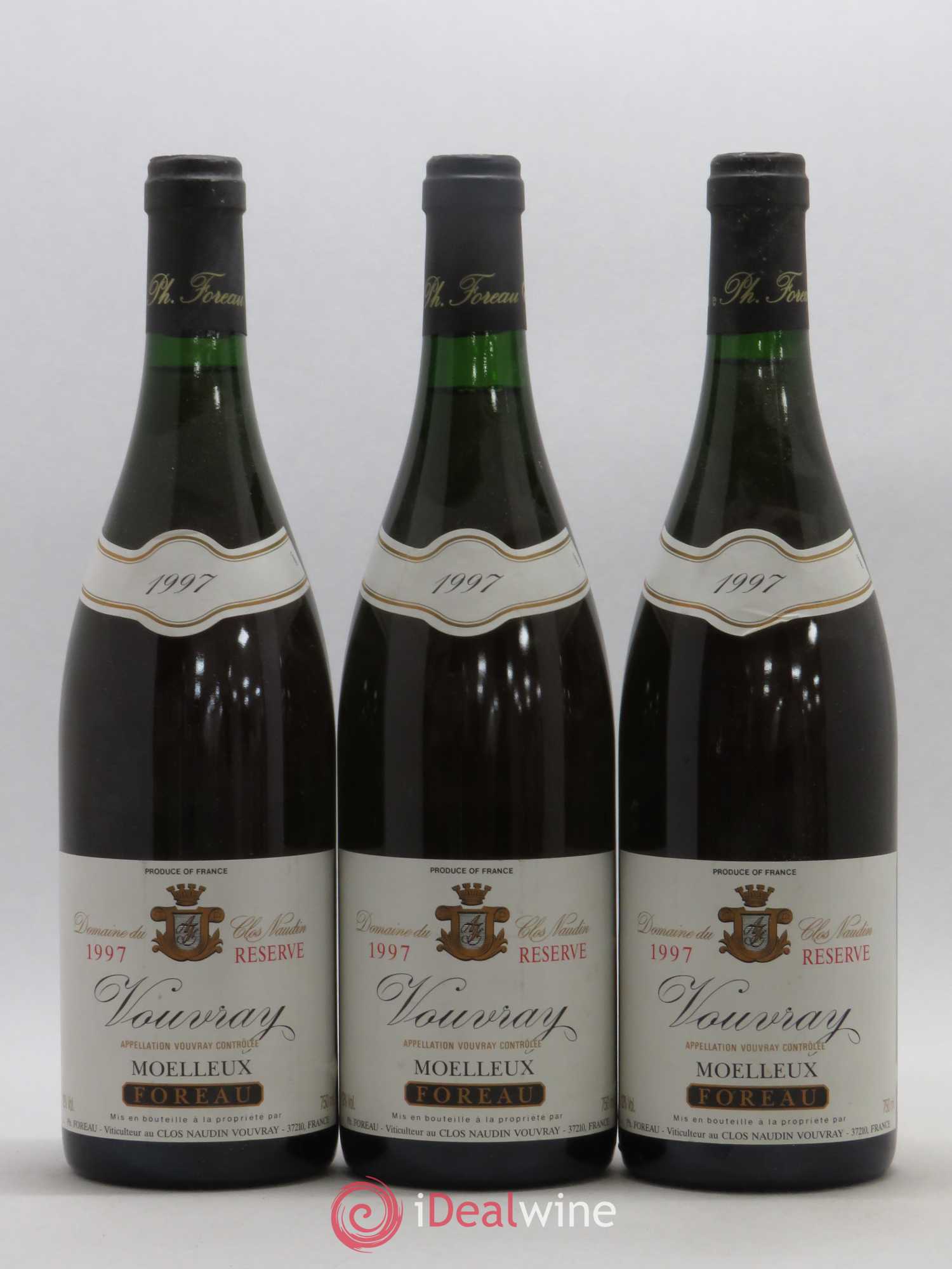 Vouvray Moelleux Réserve Clos Naudin - Philippe Foreau 1997 - Lotto di 3 bottiglie - 0