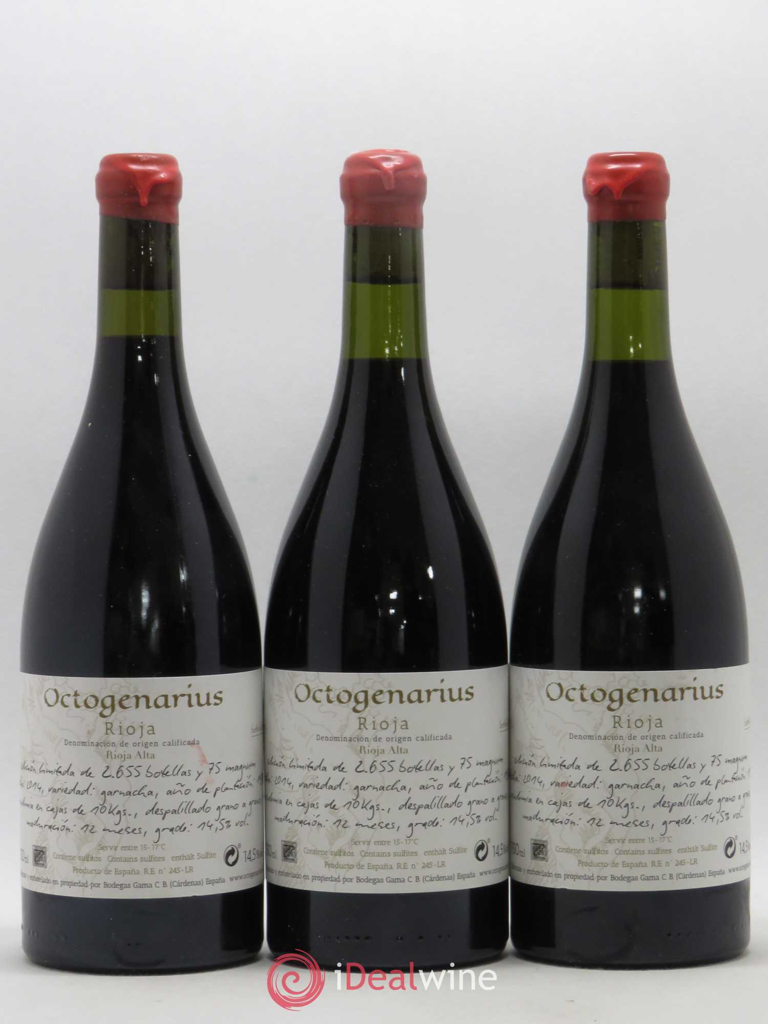 Rioja DOCA Octogenarius Alta Bodega Gama 2014 - Posten von 3 Flaschen - 0