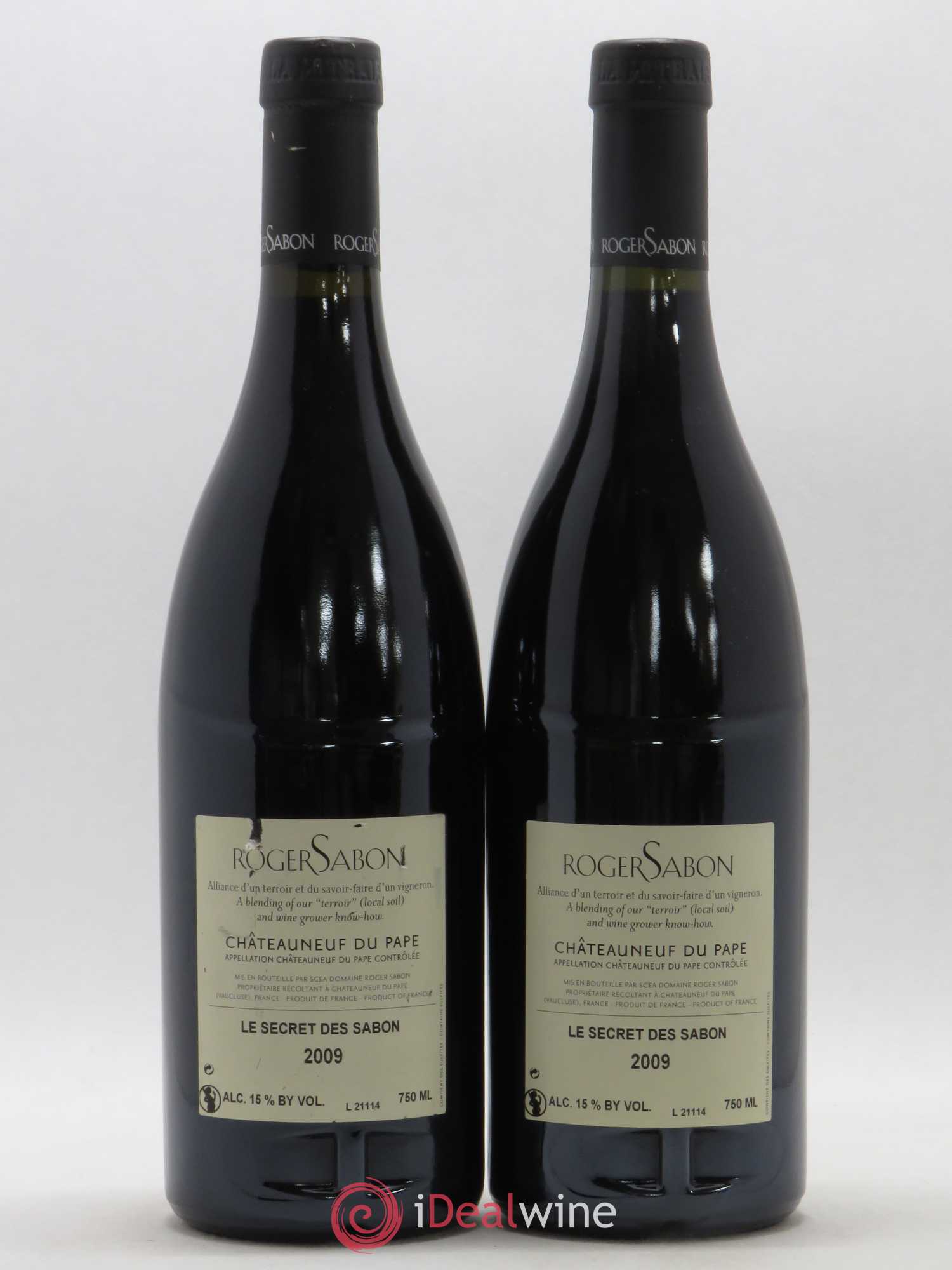 Châteauneuf-du-Pape Le Secret des Sabon Domaine Roger Sabon 2009 - Lot de 2 bouteilles - 1