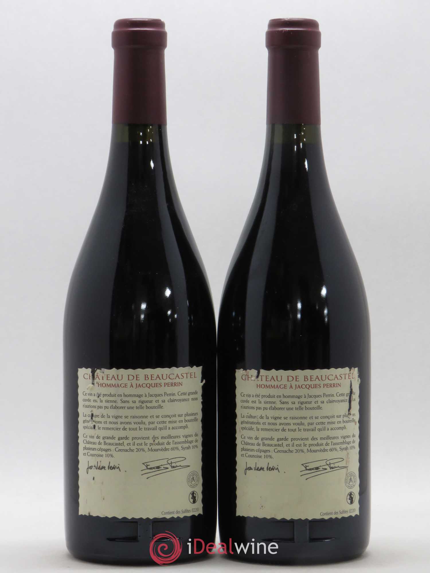 Châteauneuf-du-Pape Château de Beaucastel Hommage à Jacques Perrin Famille Perrin 2005 - Lot de 2 bouteilles - 1