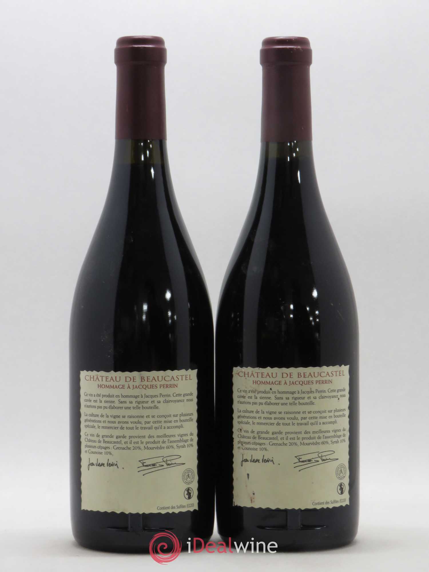 Châteauneuf-du-Pape Château de Beaucastel Hommage à Jacques Perrin Famille Perrin 2007 - Lot de 2 bouteilles - 1