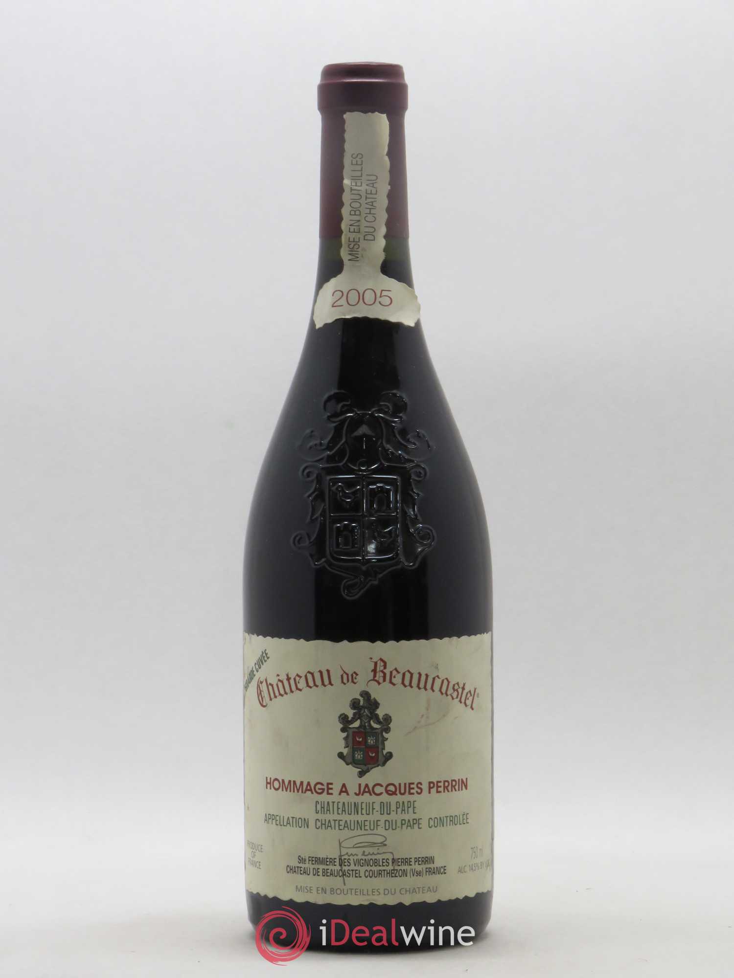 Châteauneuf-du-Pape Château de Beaucastel Hommage à Jacques Perrin Famille Perrin 2005 - Lot de 1 bouteille - 0