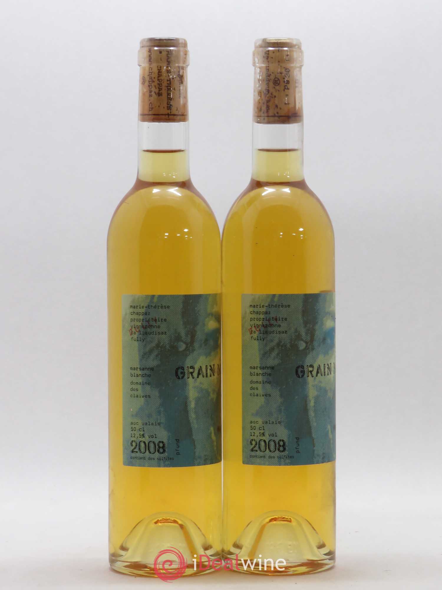 Valais Grain Noble Marsanne Blanche Marie-Thérèse Chappaz - Domaine Les Claives 2008 - Lotto di 2 bottiglie - 1