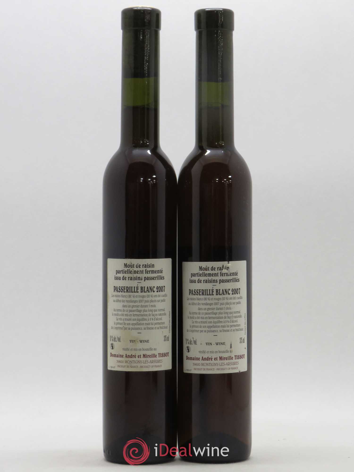 Vin de France Spirale Passerillé Bénédicte et Stéphane Tissot (ohne Mindestpreis) 2007 - Posten von 2 Demi-Flaschen - 1