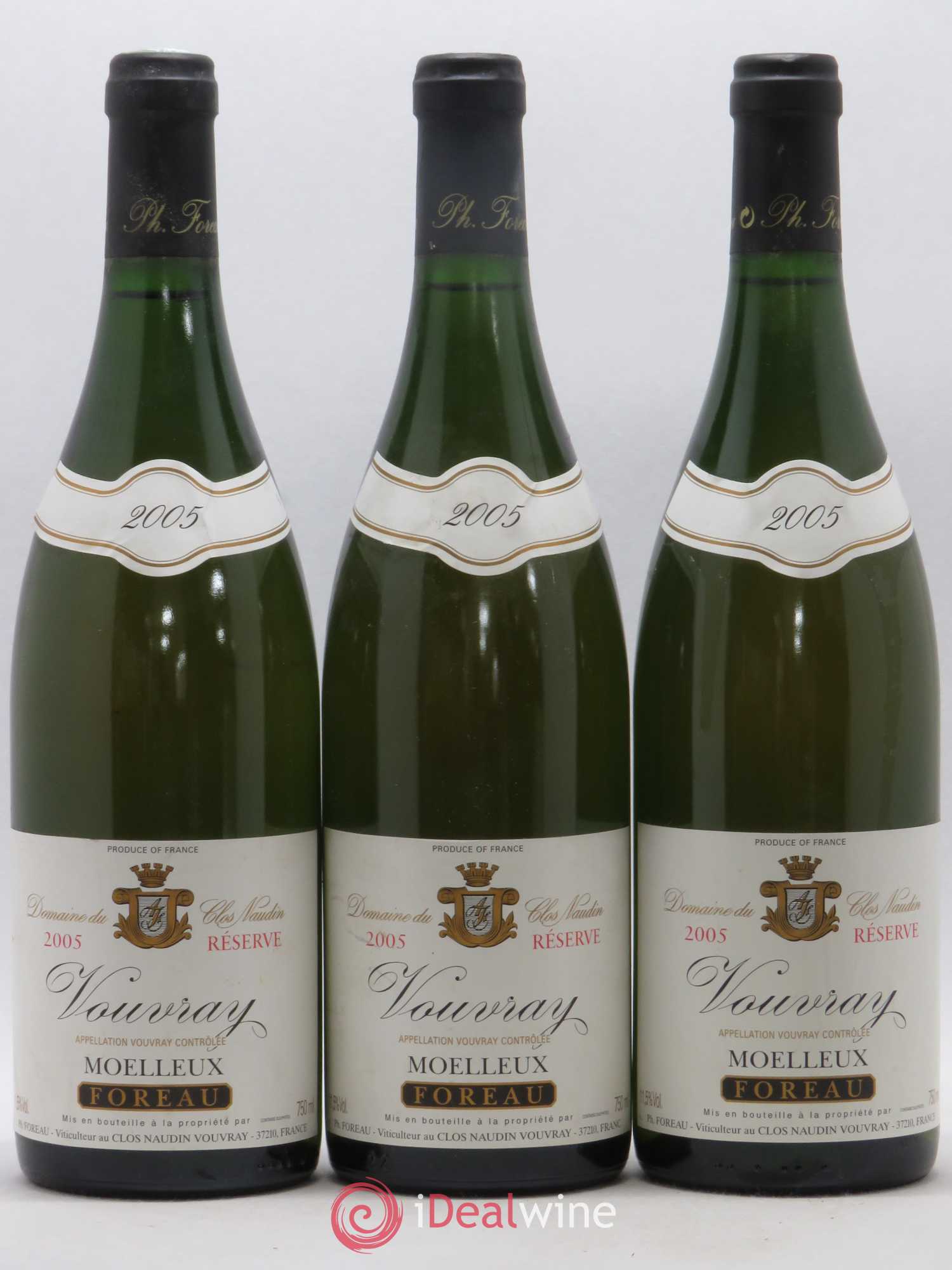 Vouvray Moelleux Réserve Clos Naudin - Philippe Foreau 2005 - Lotto di 3 bottiglie - 0