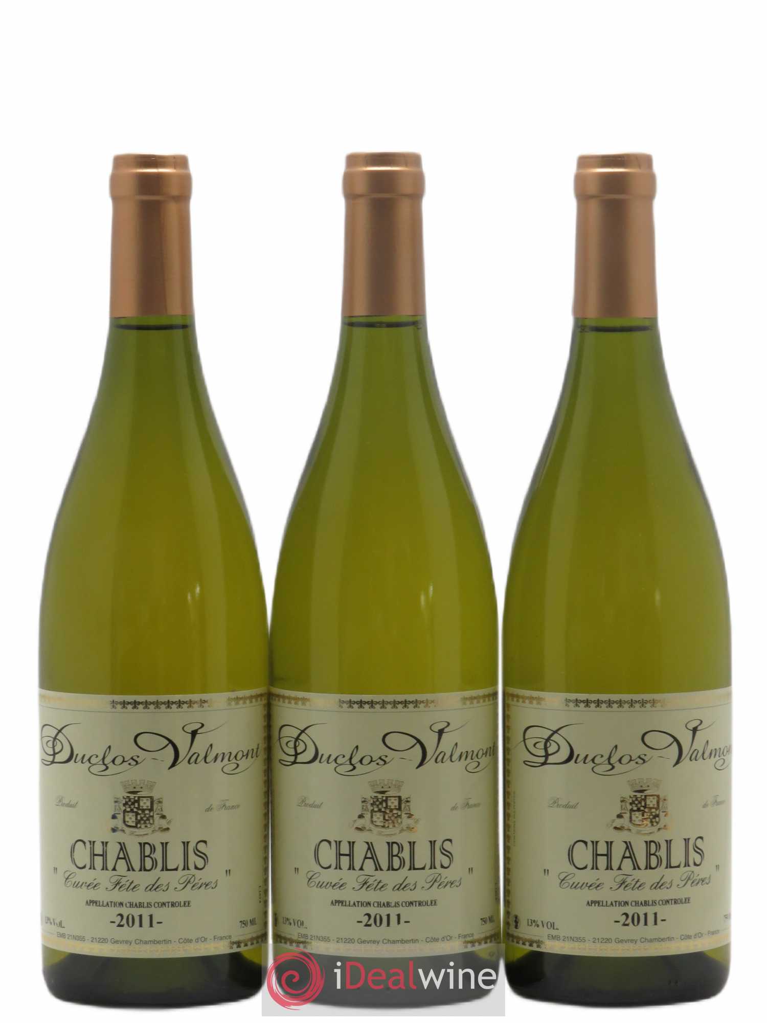 Chablis Cuvee Fete Des Peres Domaine Duclos Valmont 2011 - Posten von 3 Flaschen - 0