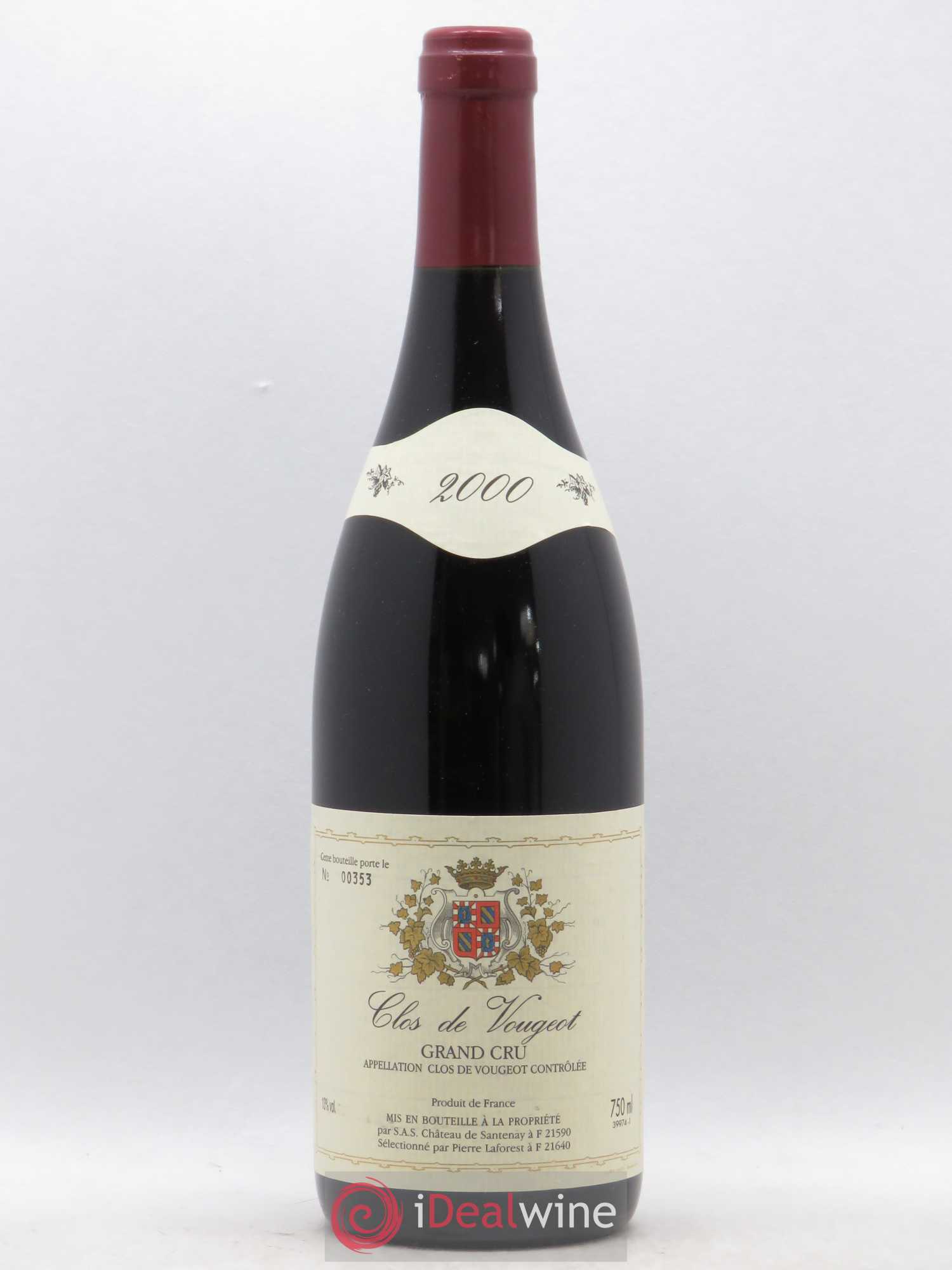 Clos de Vougeot Grand Cru Château de Santenay Pierre Laforest 2000 - Posten von 1 Flasche - 0
