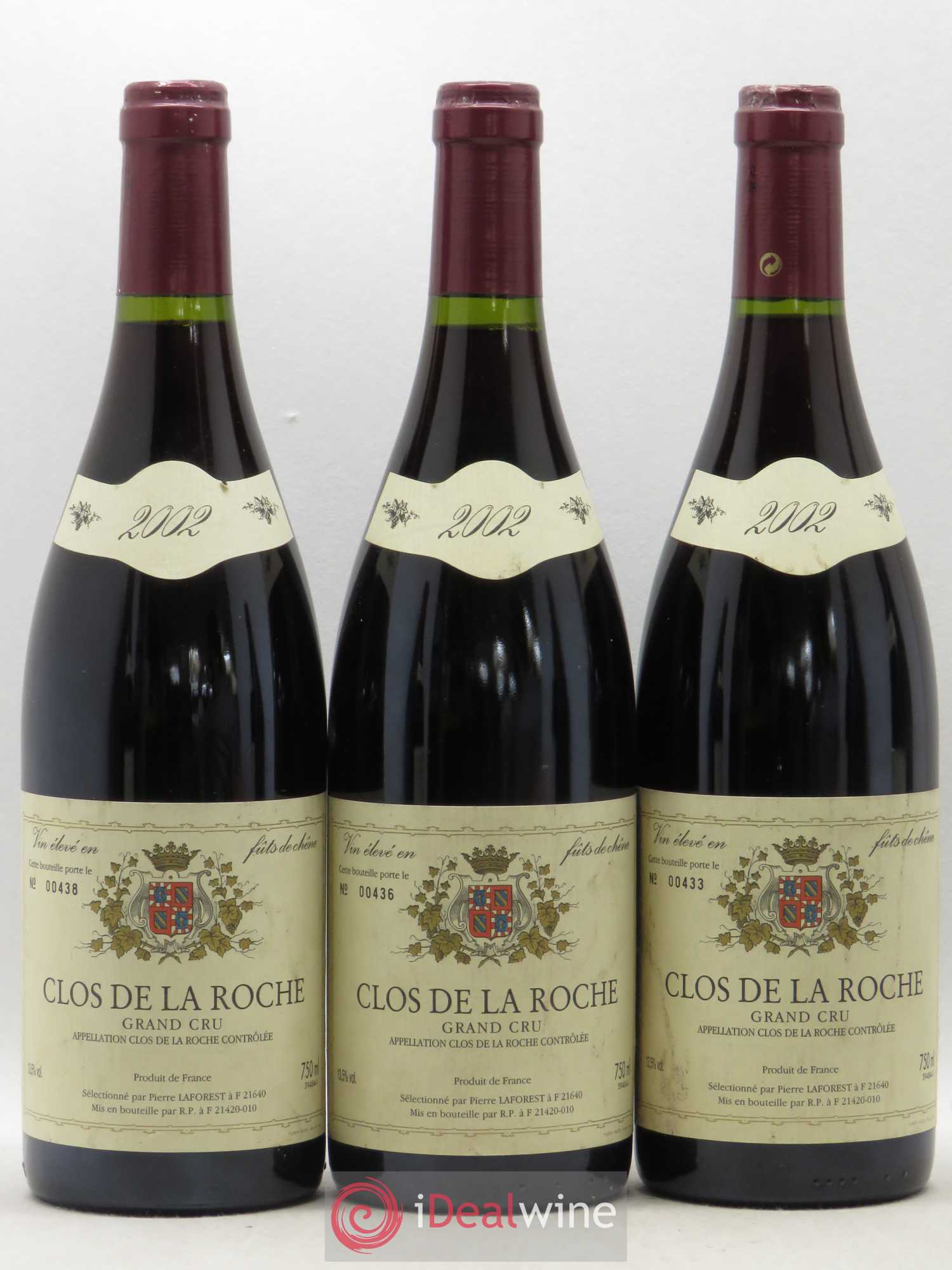 Clos de la Roche Grand Cru Pierre Laforest 2002 - Lot of 6 bottles - 1