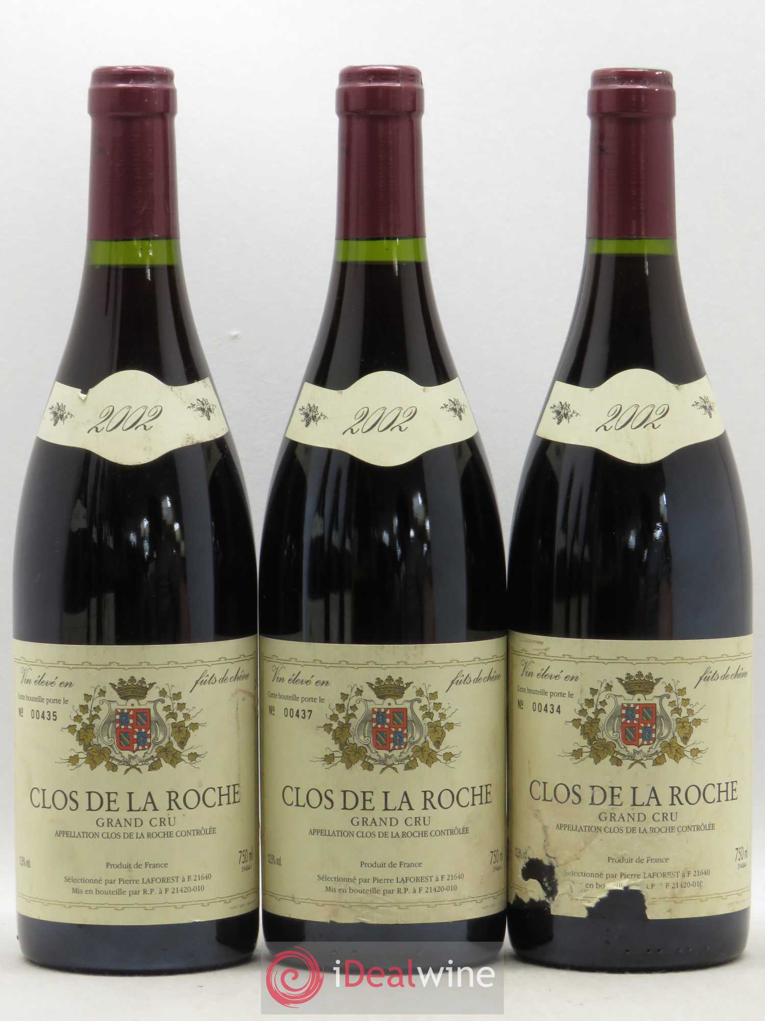 Clos de la Roche Grand Cru Pierre Laforest 2002 - Lot of 6 bottles - 2
