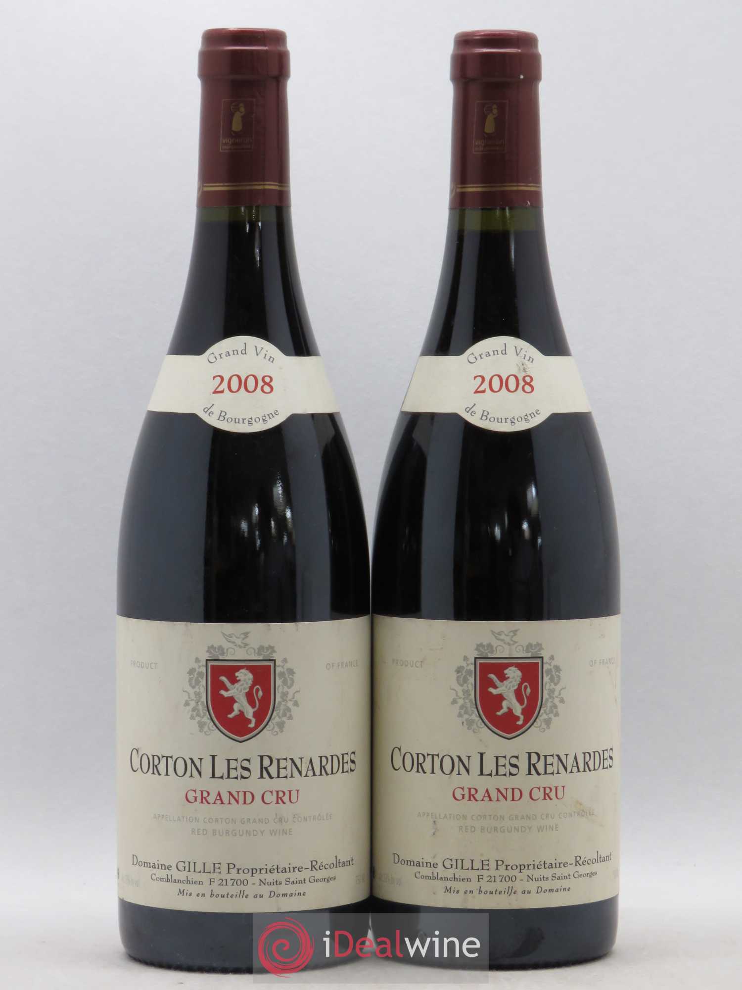 Corton Grand Cru Renardes Domaine Gille 2008 - Posten von 2 Flaschen - 0
