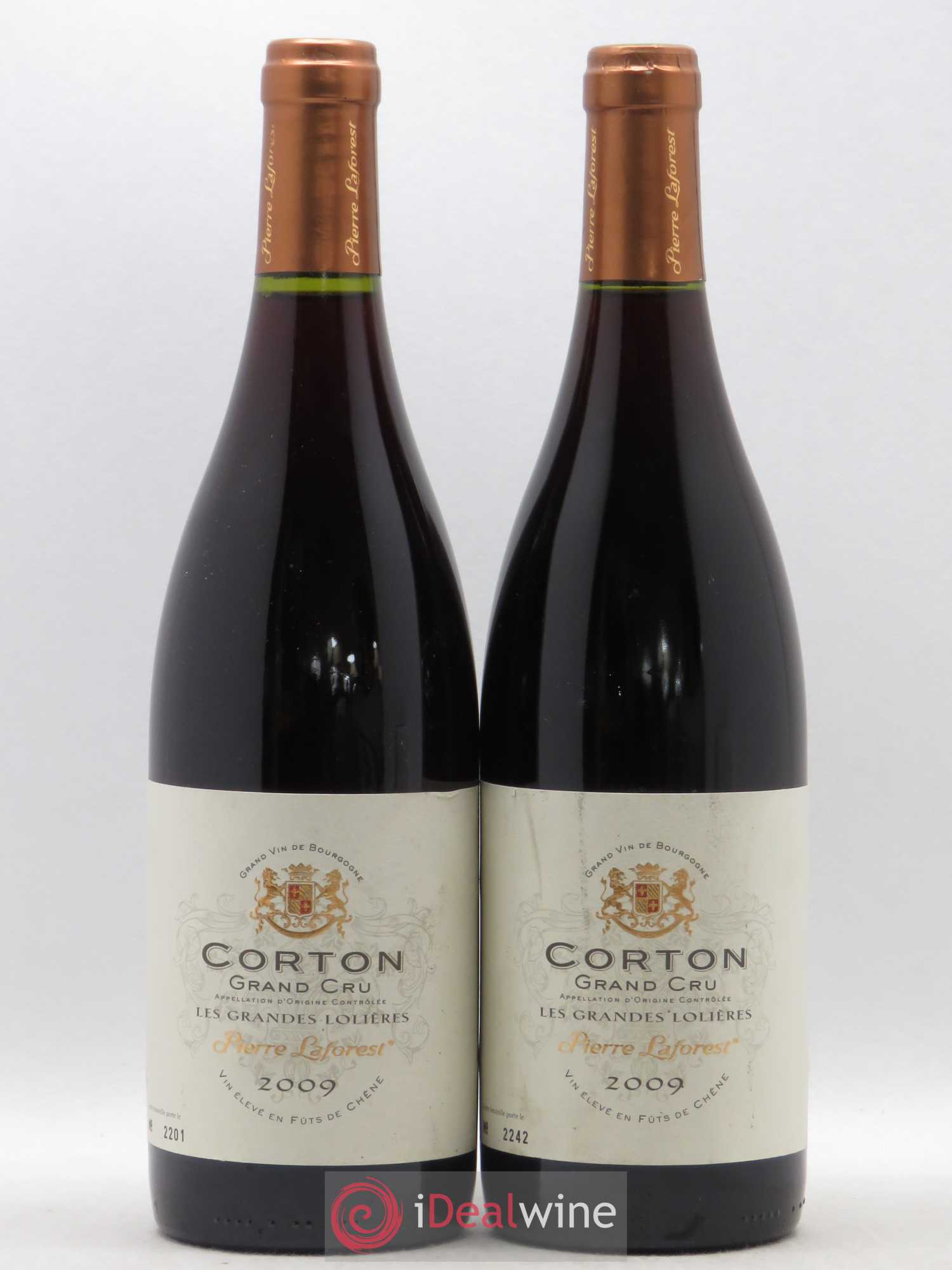 Corton Grand Cru Les Grandes Lolières Pierre Laforest 2009 - Posten von 2 Flaschen - 0