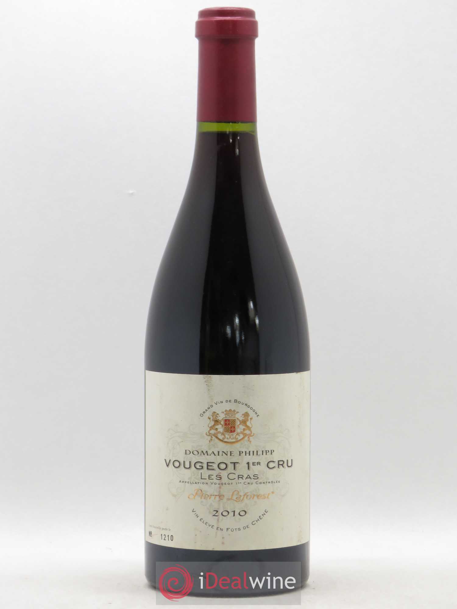 Vougeot 1er Cru Les Cras Pierre Laforest Domaine Philipp 2010 - Posten von 1 Flasche - 0